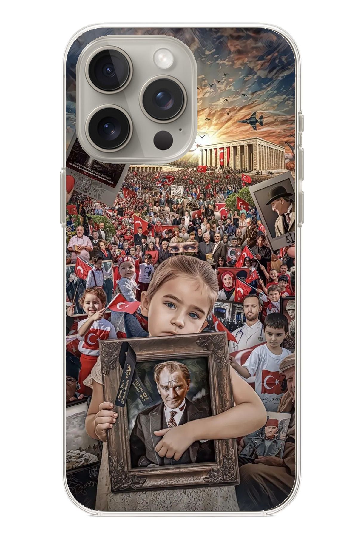 TechTree iPhone 15 PRO Uyumlu Atatürk Anıtkabir Şeffaf Silikon Kılıf