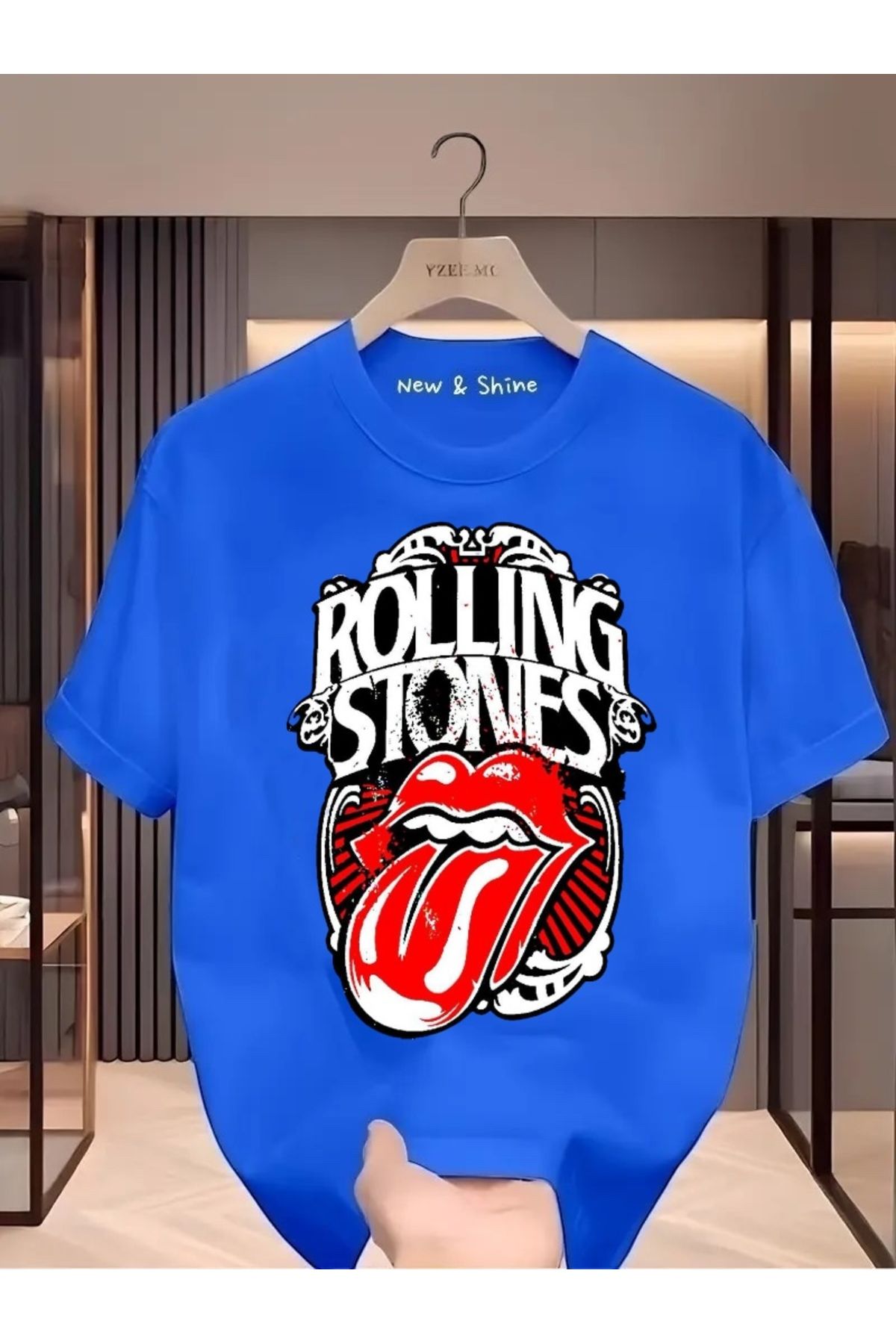 New Shine Rolling Stones Büyük Beden Oversize T-Shirt