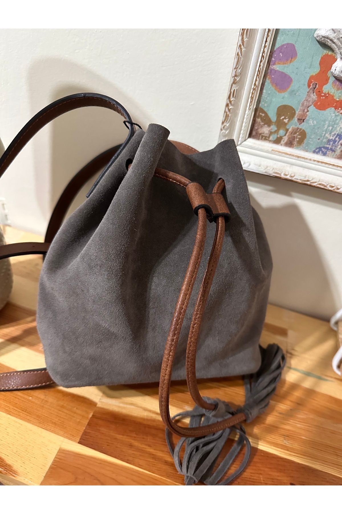 Sellona Bags Hakiki süet çanta