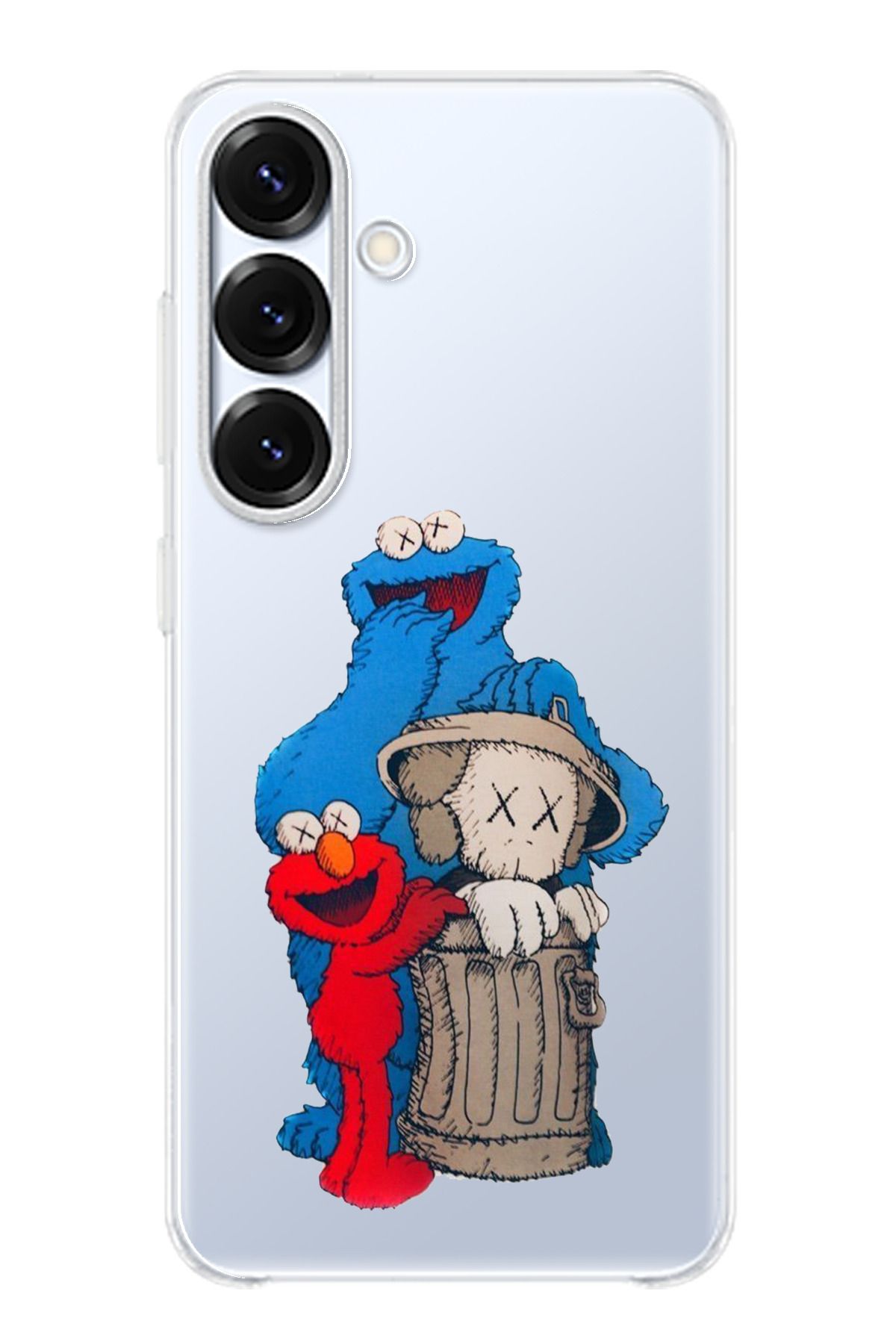 TechTree Samsung Galaxy S25 PLUS Uyumlu Susam Sokağı Tasarımlı Şeffaf Silikon Kılıf