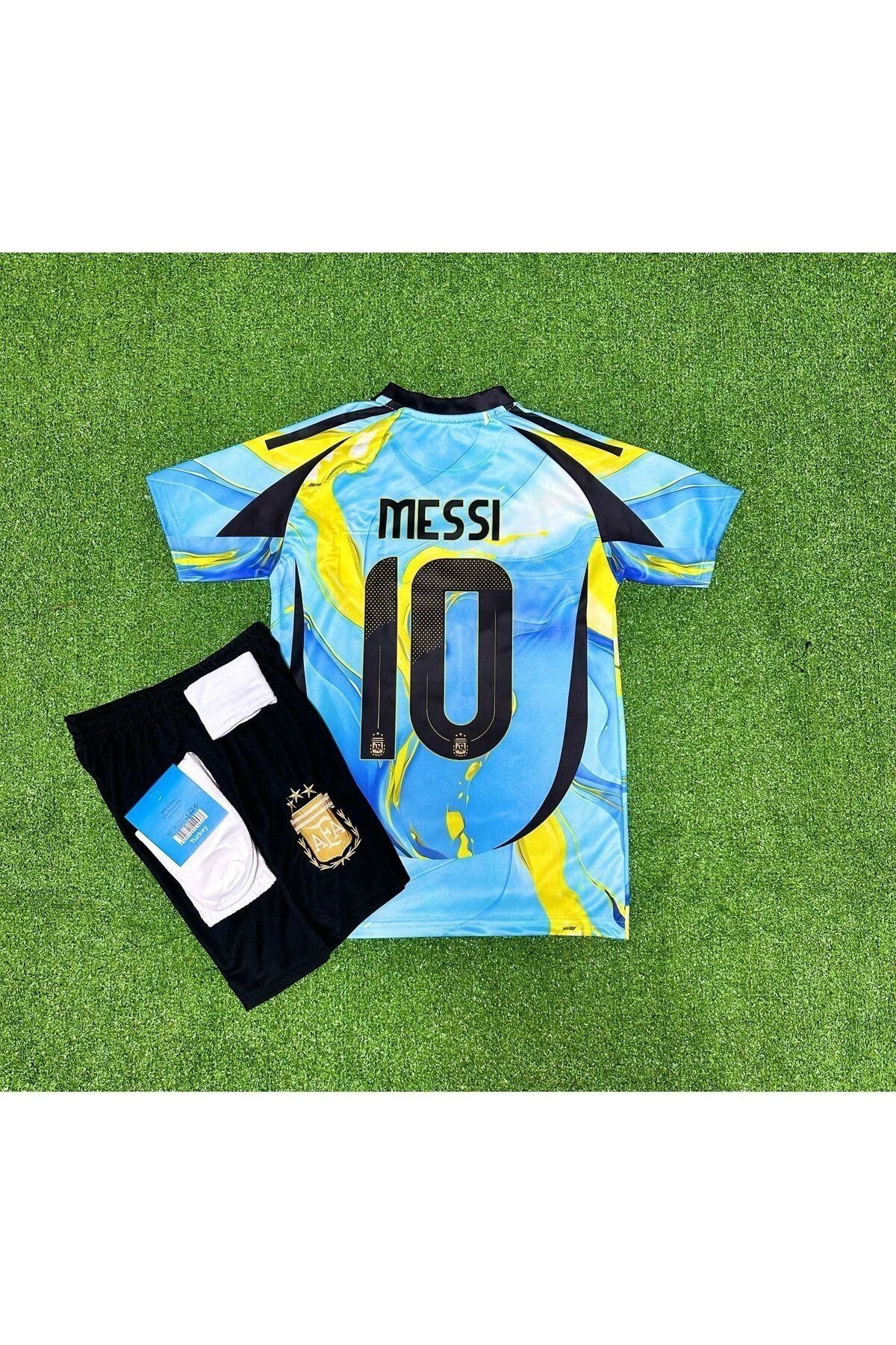 AJAX STAR ARJANTİN 2024 LİONEL MESSİ ÖZEL KONSEPT ÇOCUK FORMASI 4'LÜ SET ( BLUE-YELLOW)