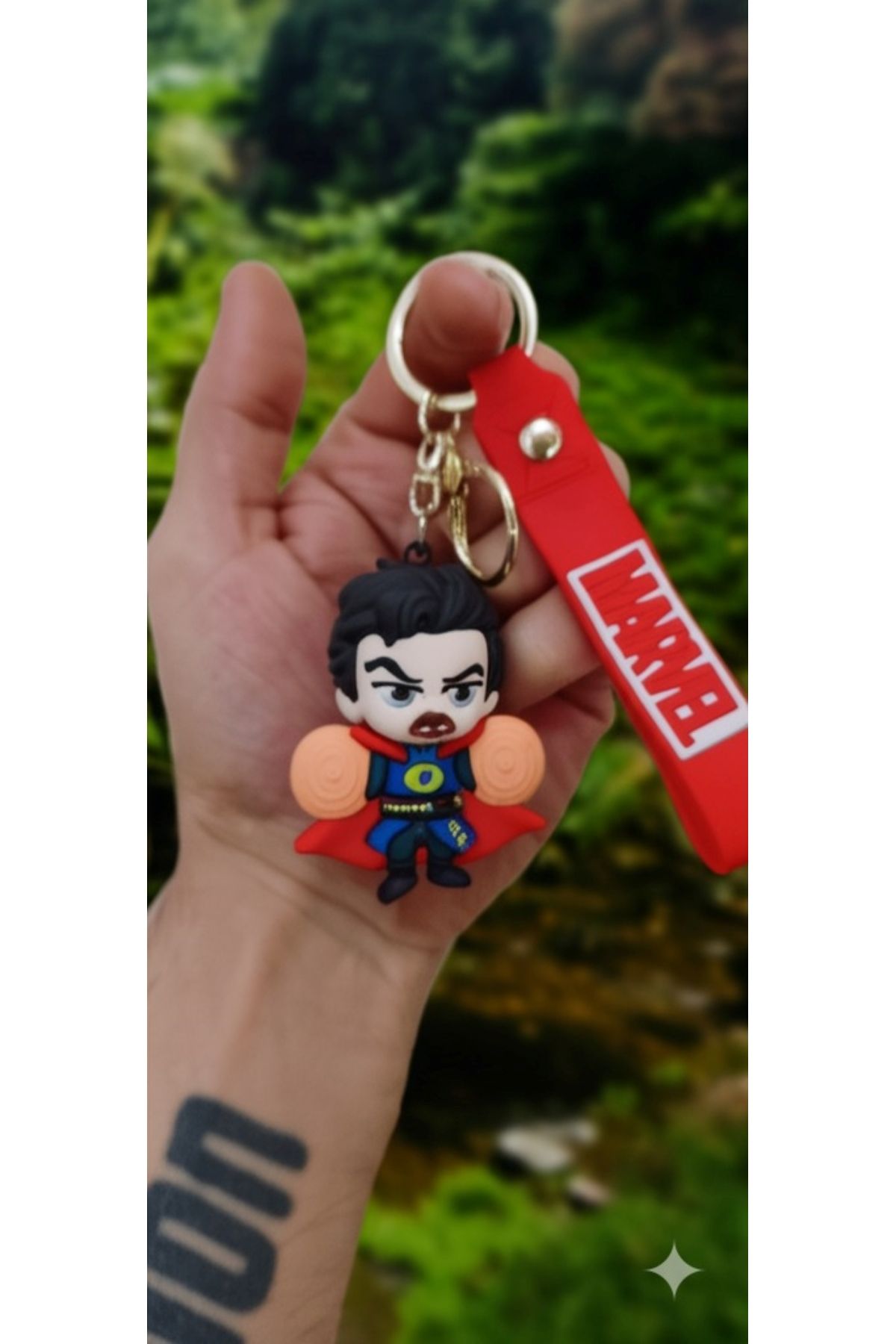 Mimi Aksesuar 3D Lüks Büyük Boy Marvel Doctor Strance Silikon Anahtarlık Ve Çanta Aksesuarı