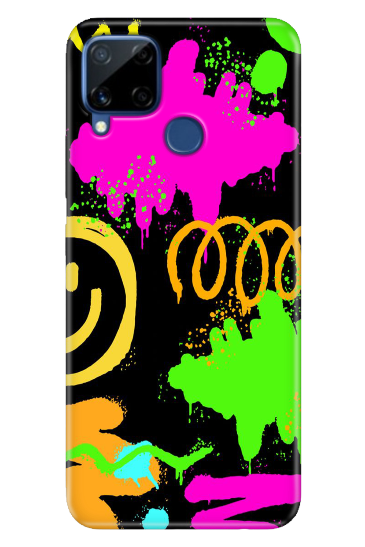 Realme C15 Sheath Patterned Silicone Color TPU UV Smile