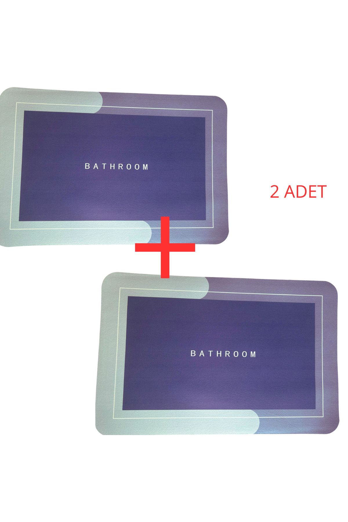 Mawrond 2 ADET- Dikdörtgen Lavabo, Banyo Önü, Süper Su Emici Kaymaz Tabanlı Paspas 58x39cm