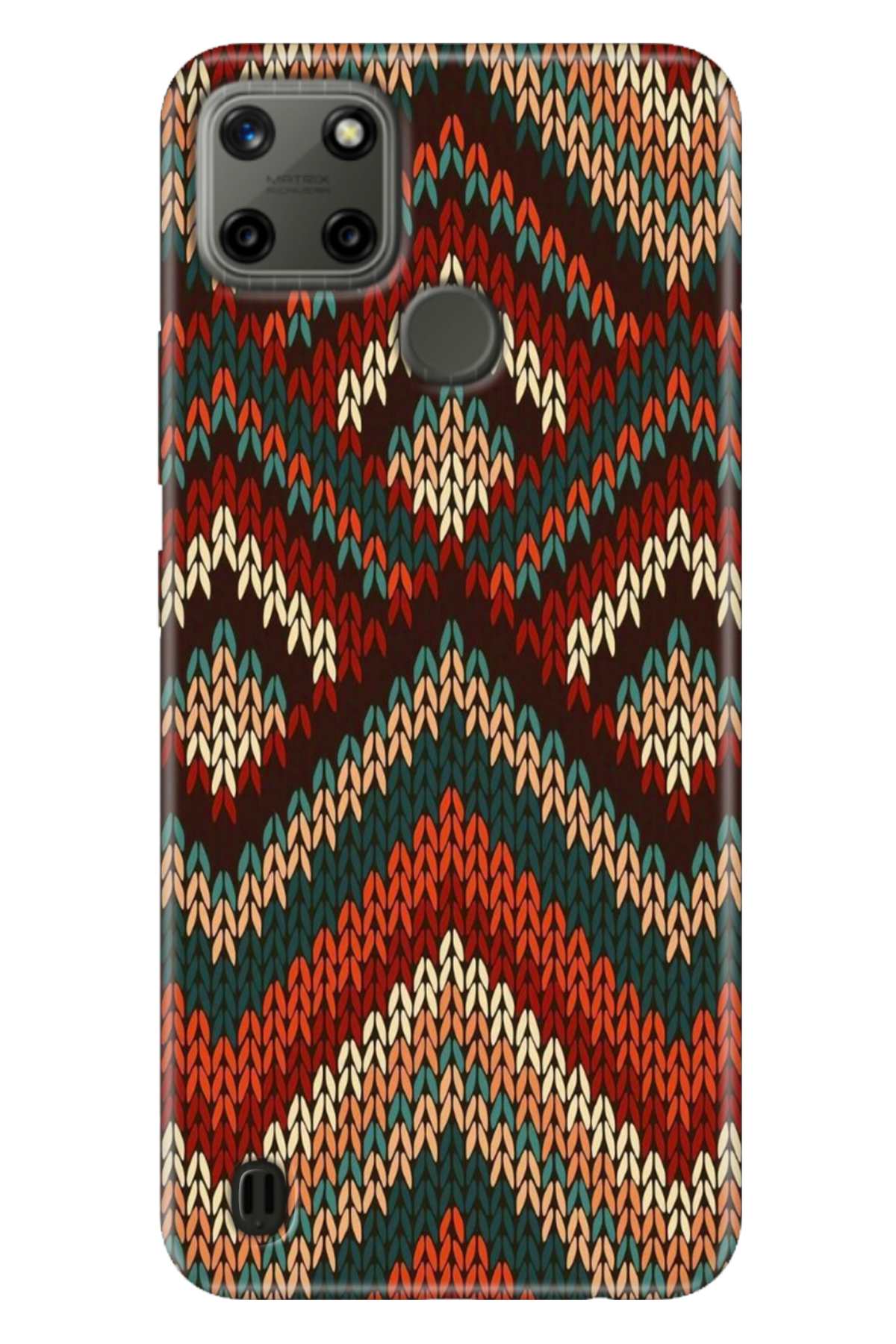 Realme C21Y - Realme C25Y Sheath Colorful TPU UV Printed Patterned Silicone Zigzag