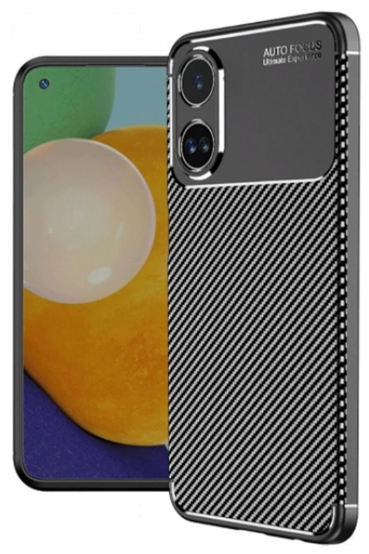 NewFace A38 Kılıf Auto Focus Karbon Kapak - Siyah WLZOR