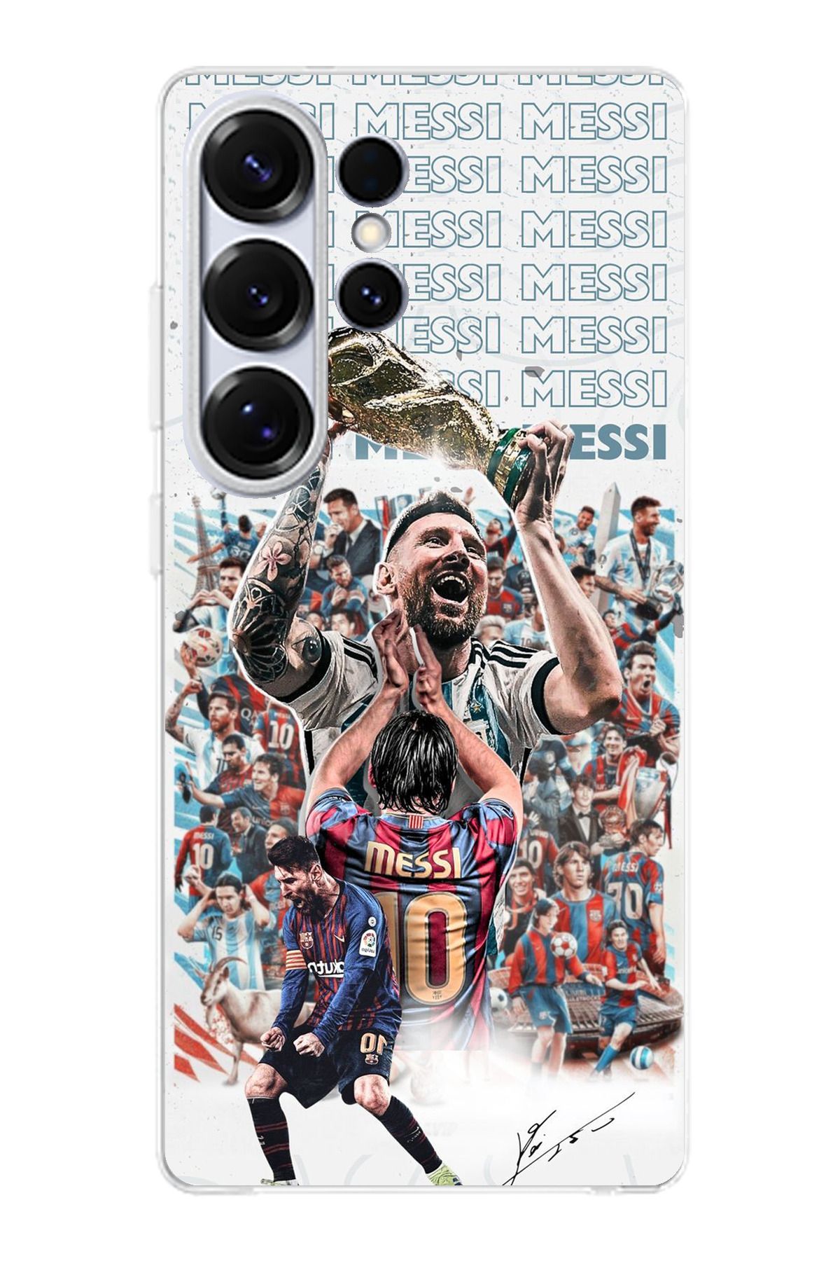 TechTree Samsung Galaxy S25 ULTRA Uyumlu Messi Dünya Kupası Şeffaf Silikon Kılıf