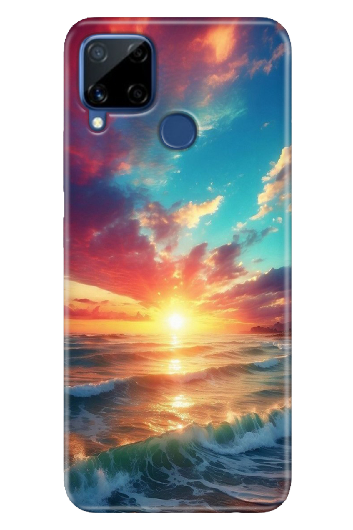 Realme C15 Sheath Patterned Silicone Color TPU UV Ocean