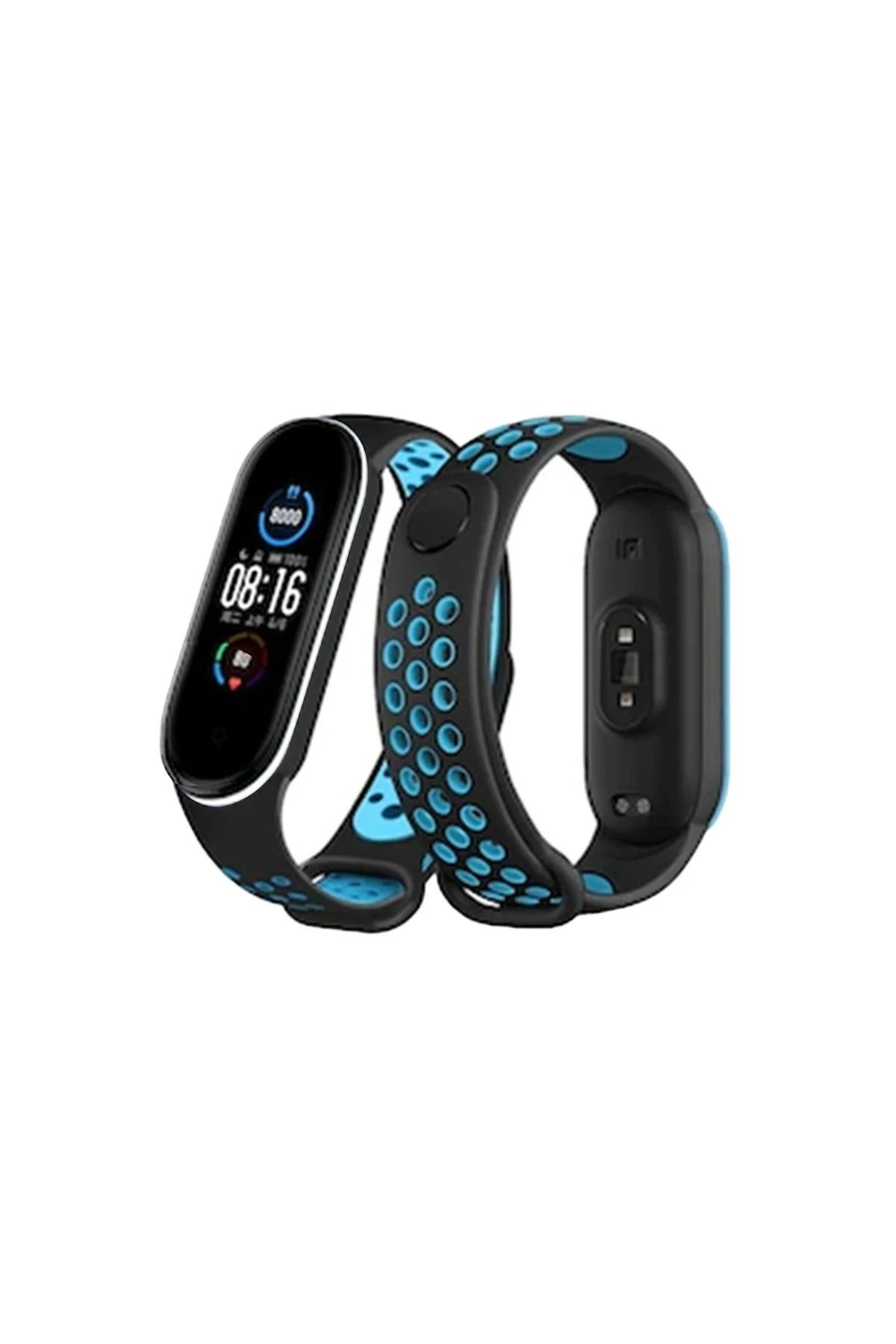 NewFace Xiaomi Mi Band 6 Spor Delikli Kordon - Siyah-Gri MRAYD