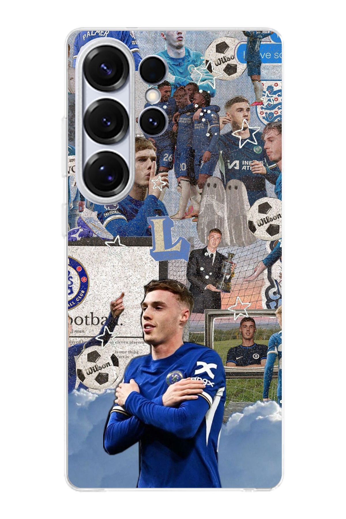 TechTree Samsung Galaxy S25 ULTRA Uyumlu Cole Palmer Şeffaf Silikon Kılıf