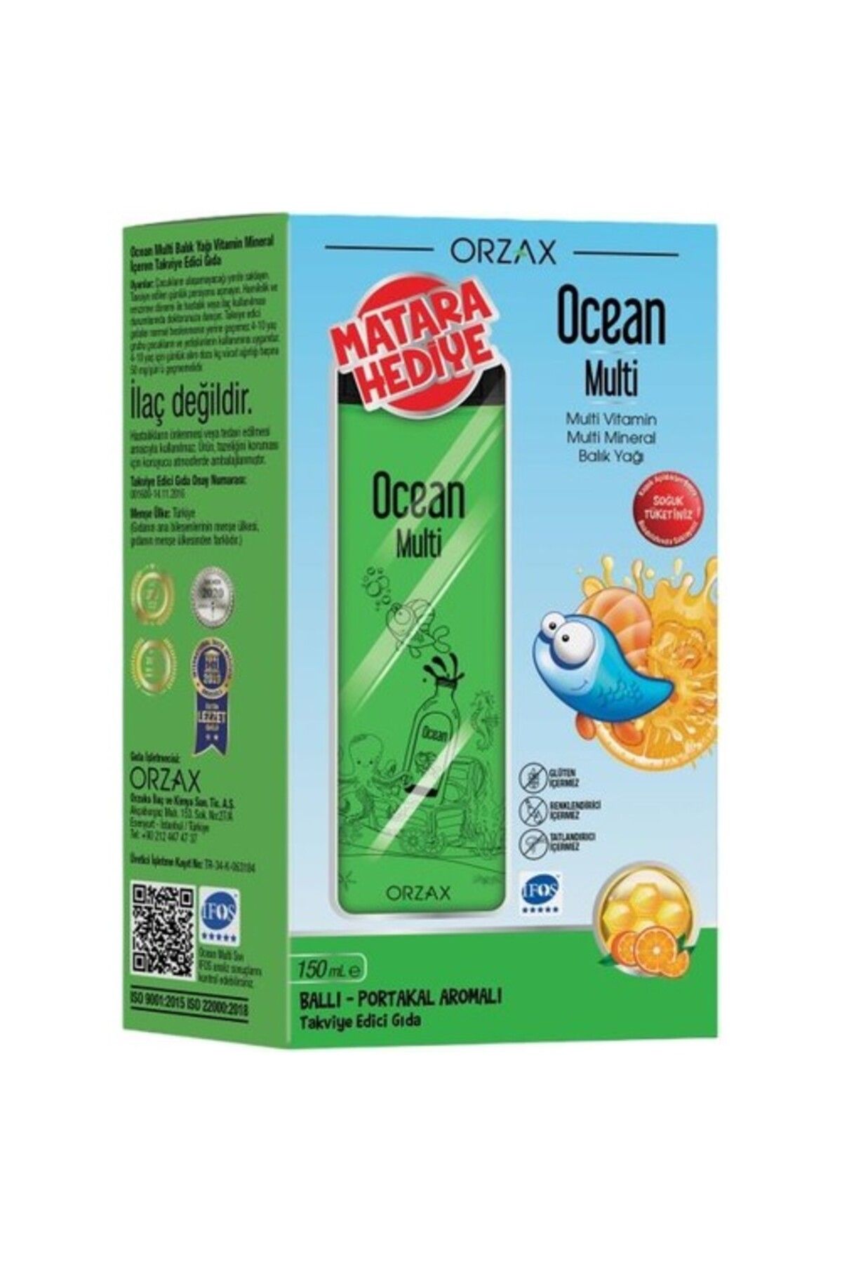 Orzax Ocean Multı Balık Yağı Surup 150 Ml Matara Hedıyelı