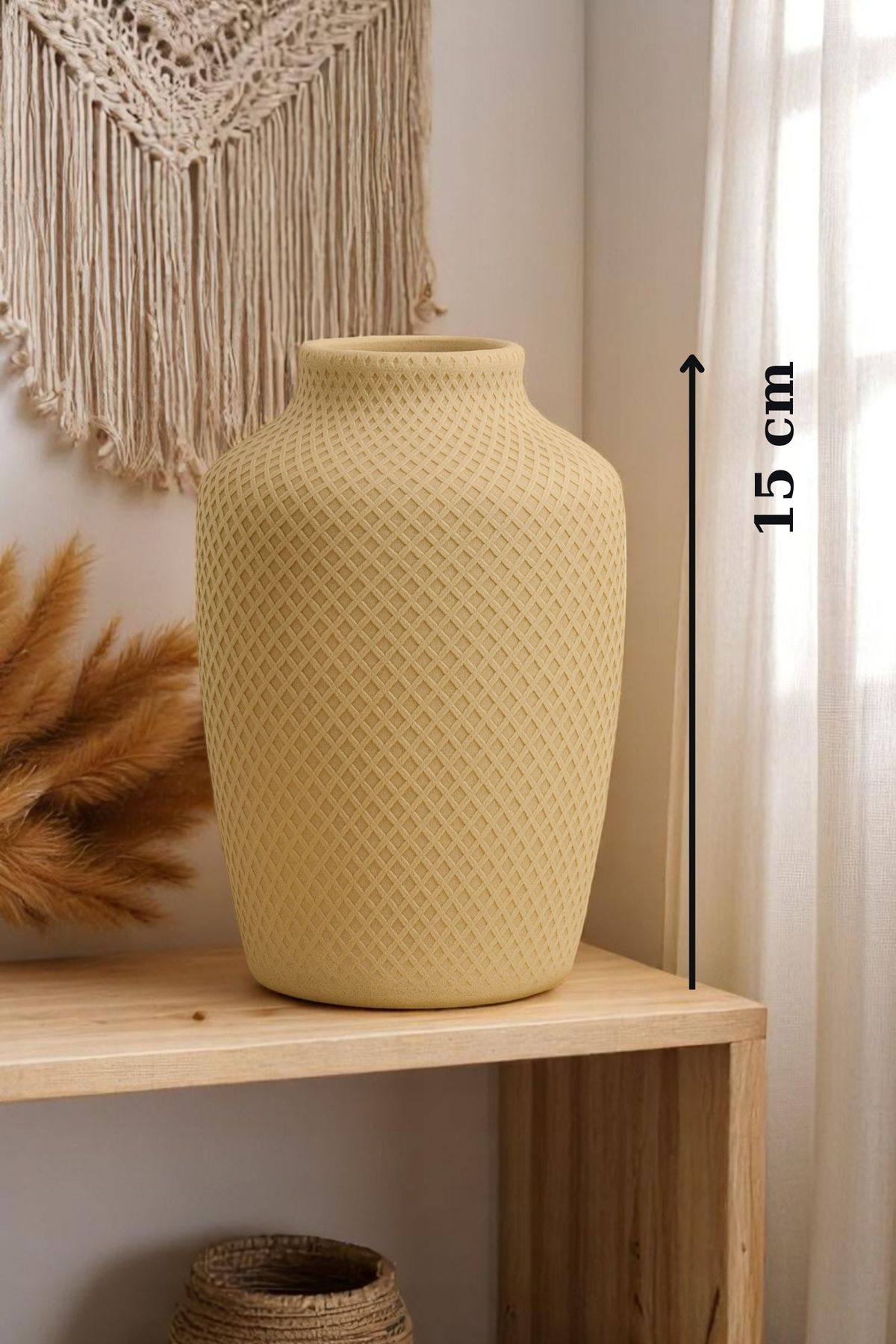 LUNAVA Seren Vazo Dekoratif - Bohem & İskandinav Tarz, Modern Minimalist Obje
