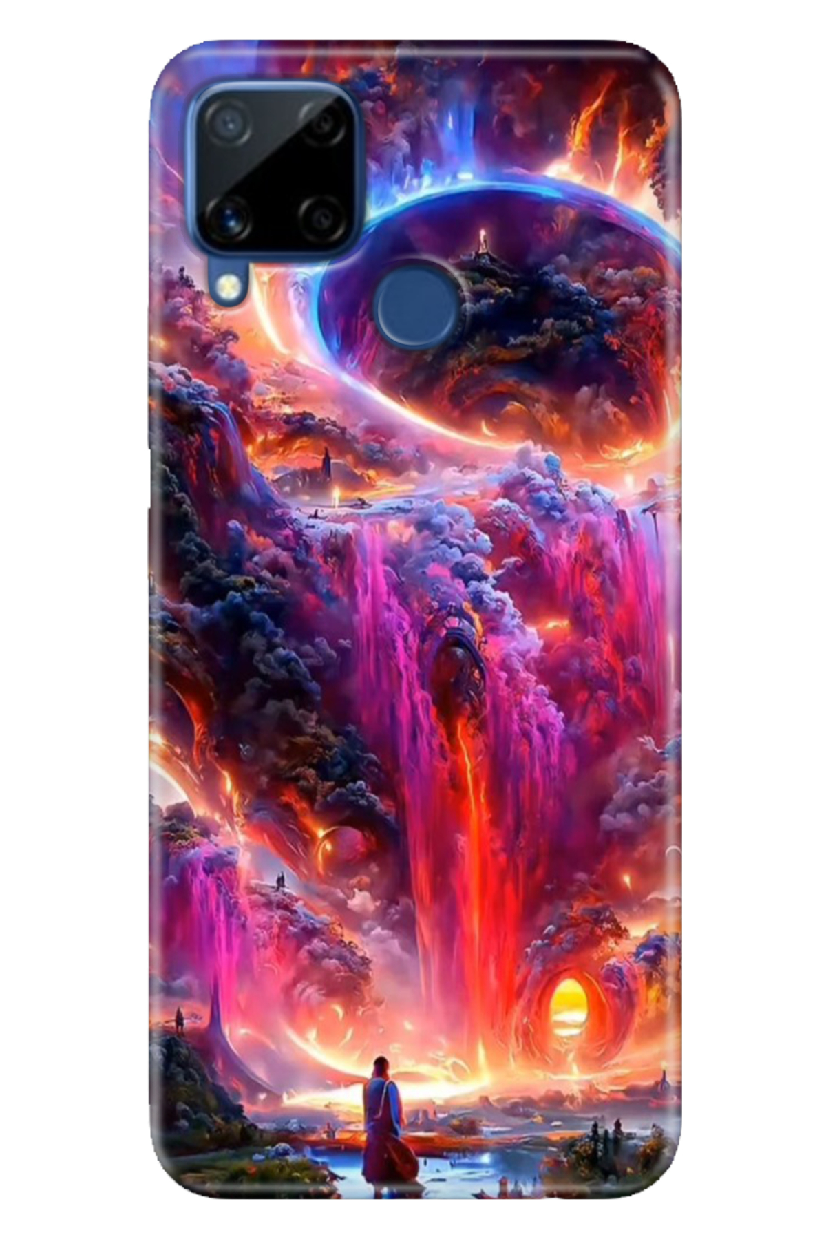 Realme C15 Sheath Patterned Silicone Color TPU UV Mystery Country