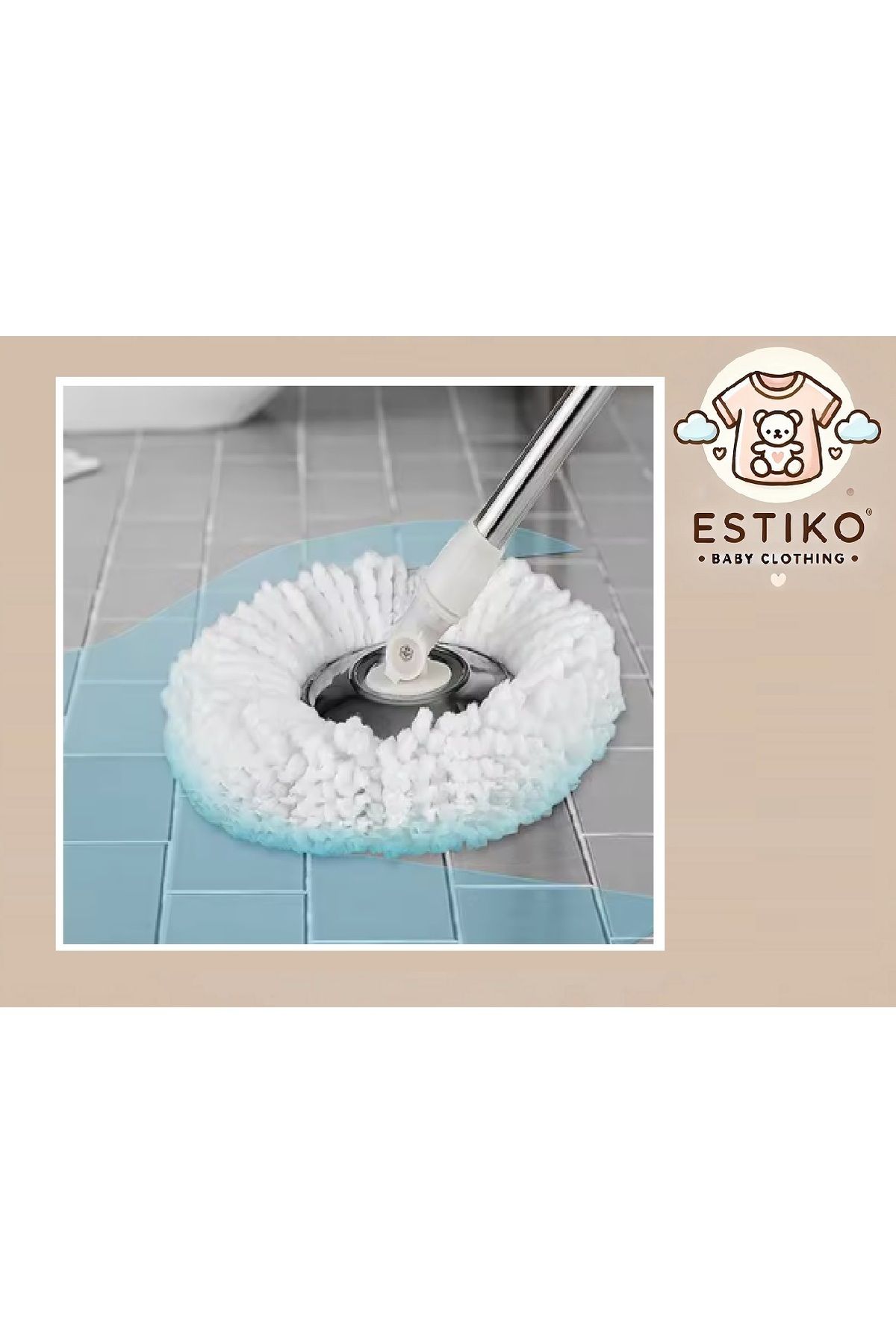 ESTİKO Estiko Twist döner başlıklı mop seti + 10 tane inox telli sünger hediyeli