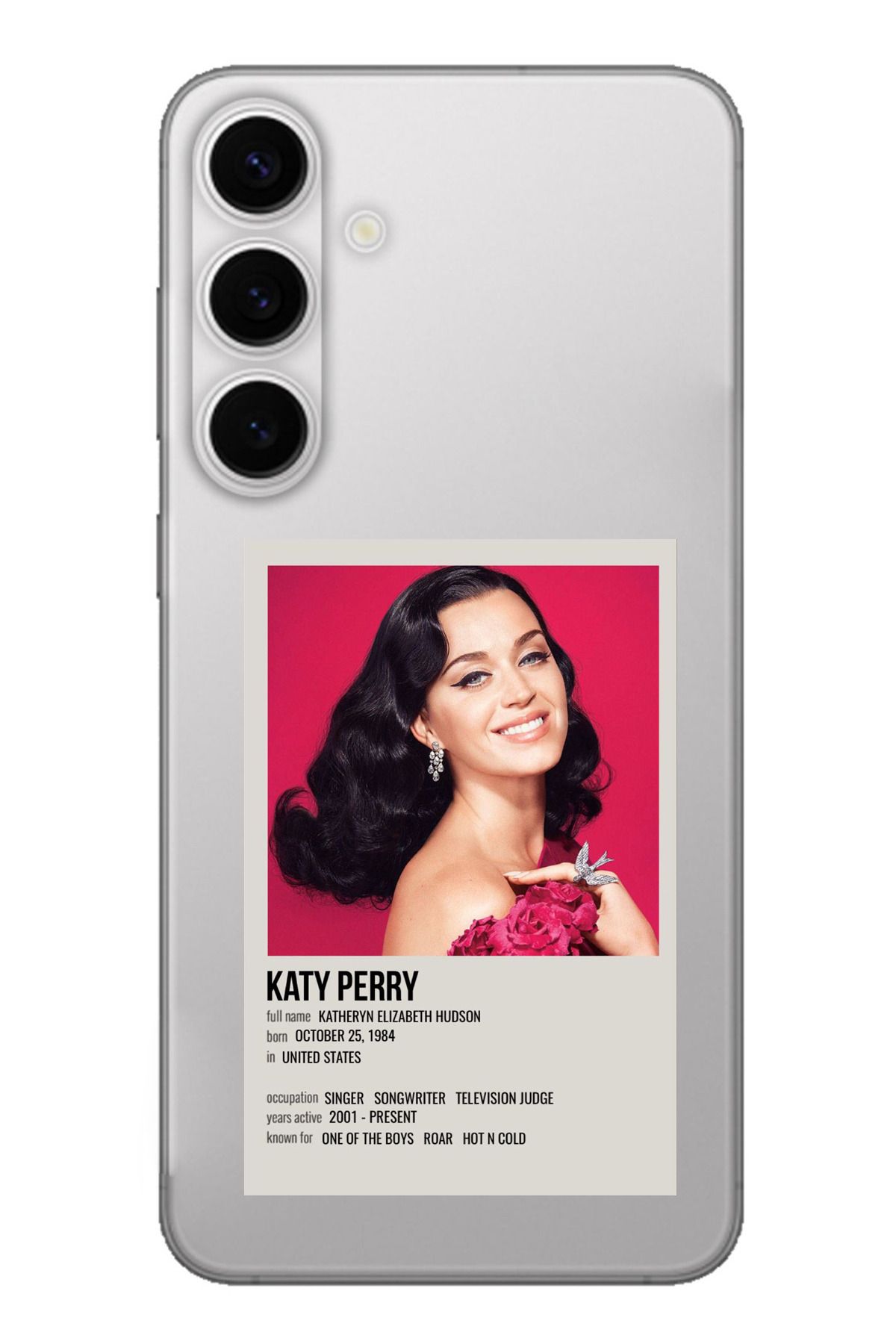 TechTree Samsung Galaxy S24 FE Uyumlu Katy Perry Şeffaf Silikon Kılıf