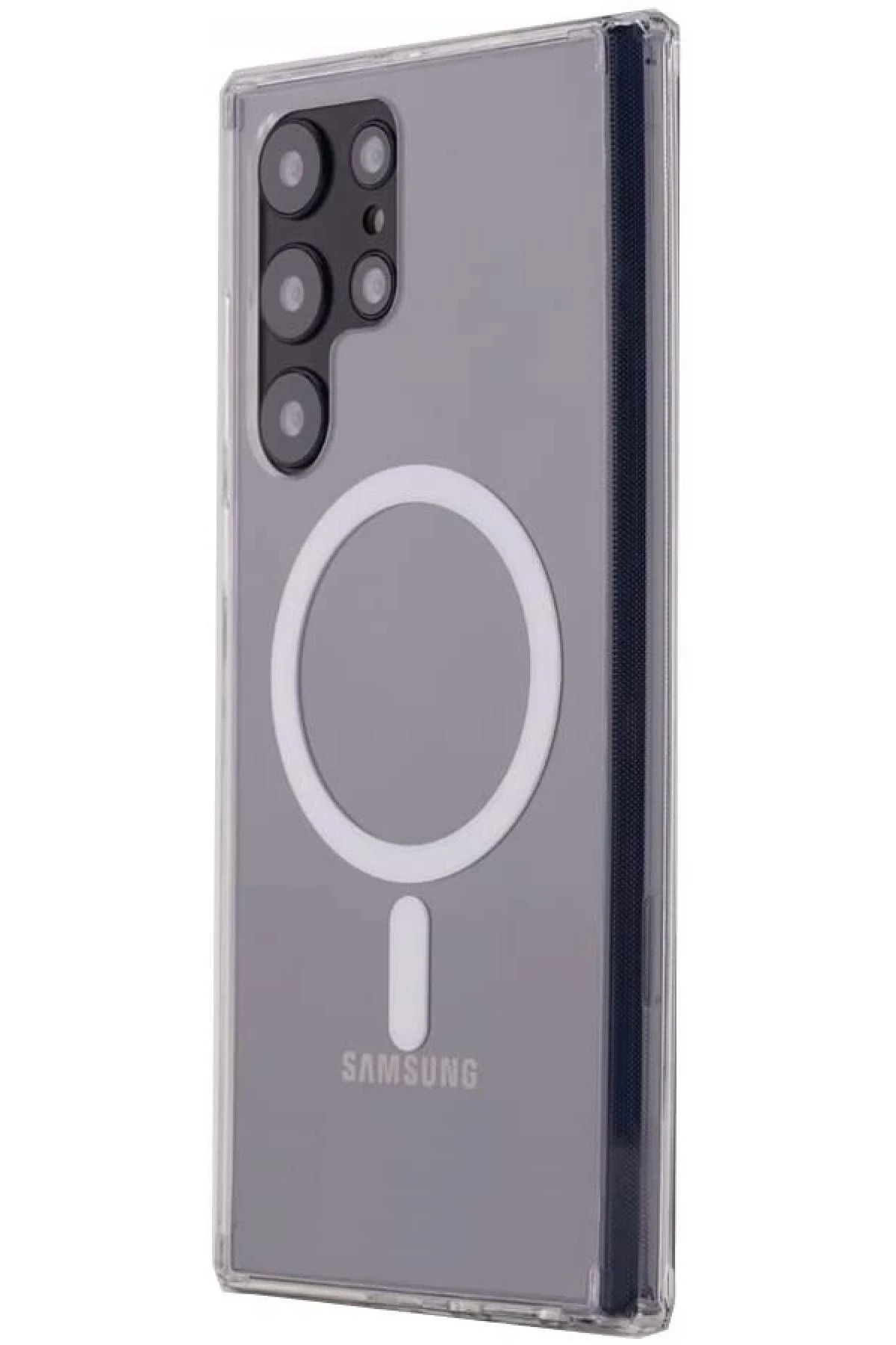 NewFace Galaxy S22 Ultra Uyumlu Kılıf Magneticsafe Şeffaf Silikon - Şeffaf SVLRS