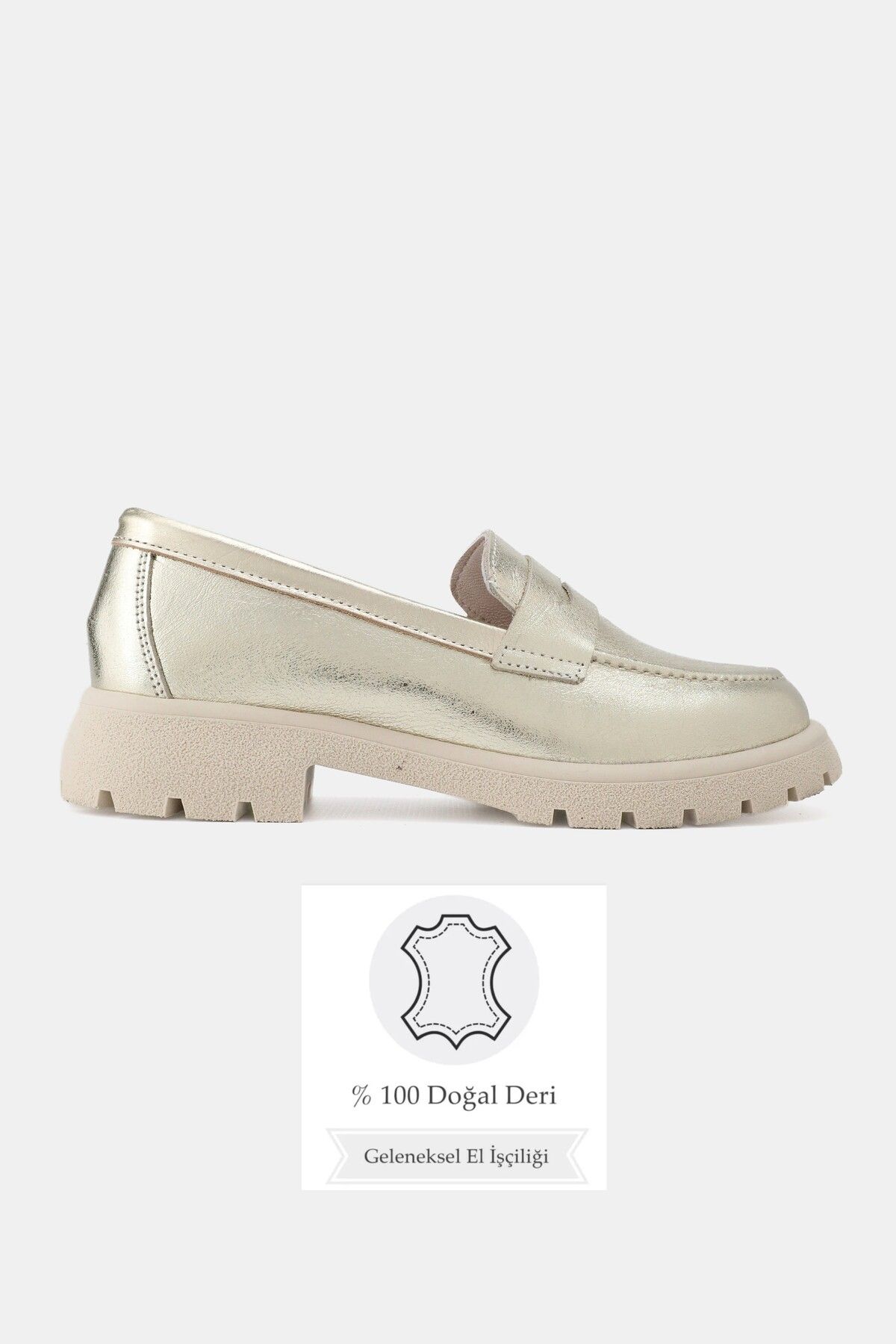 TUNAELLİ KADIN DORE HAKİKİ DOĞAL DERİ 36-41 NUMARA LOAFER AYAKKABI