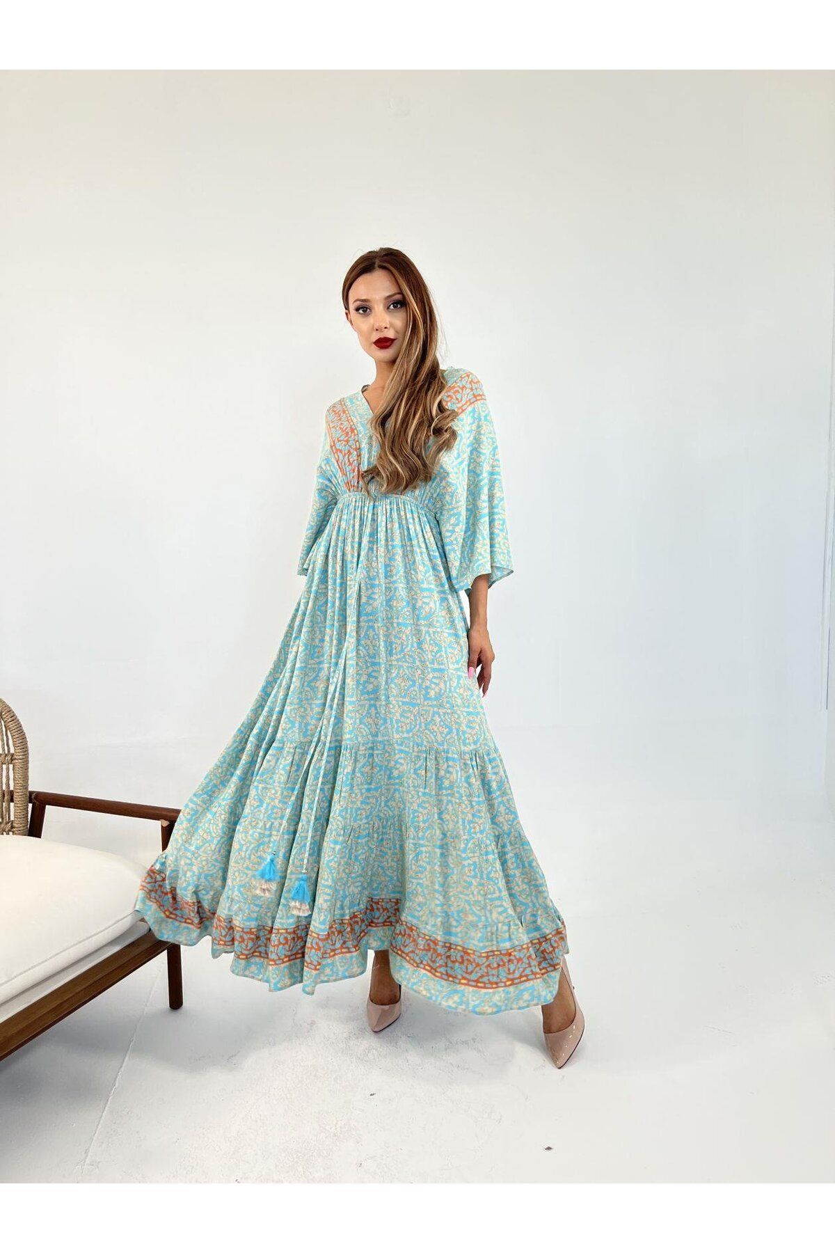ARUZ MODA 6389 ELBİSE-MİNT