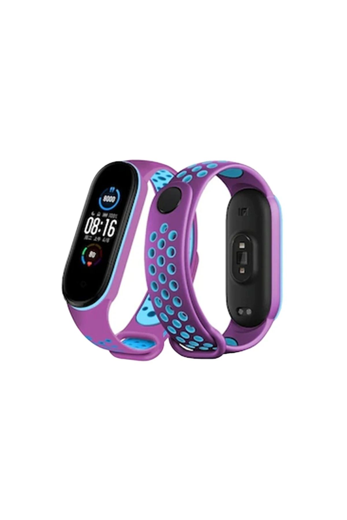 NewFace Xiaomi Mi Band 6 Spor Delikli Kordon - Mor-Mavi YKTSN