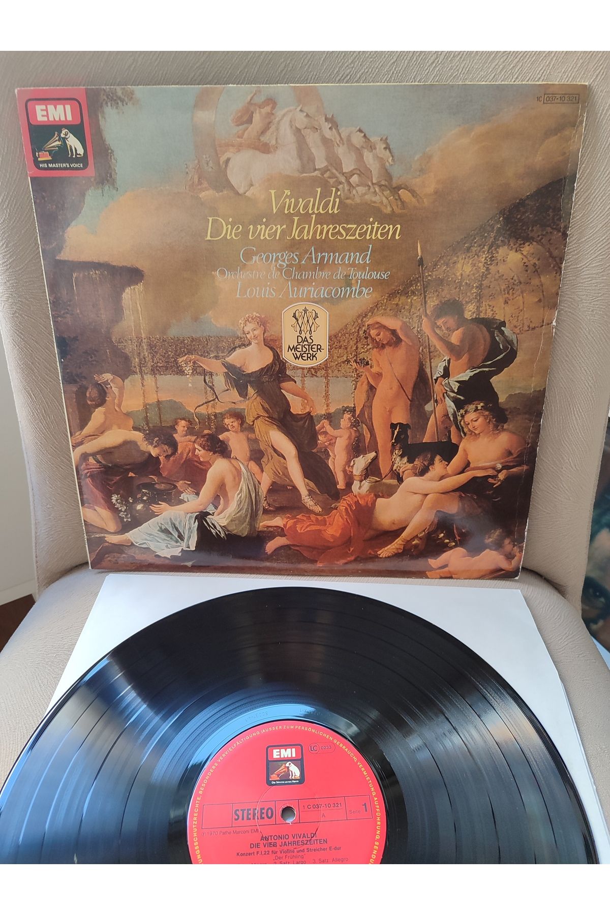 Plakperest VIVALDI Die Vier Jahreszeiten / Dört Mevsim Toulouse Oda Orkestrası 1970 Almanya Basım LP Plak 2.el