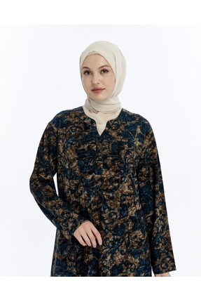 Nehir tekstil Büyük Beden Kışlık Anne Elbisesi