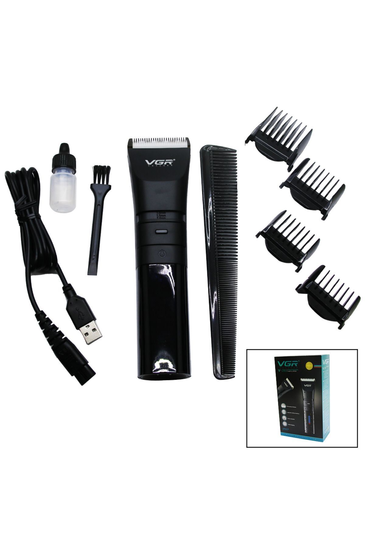 teknotrust IPX7 SUYA DAYANIKLI 2 KADEMELİ TURBO - LED GÖSTERGE USB ŞARJLI SAÇ SAKAL KESME - - PRP9474-9389