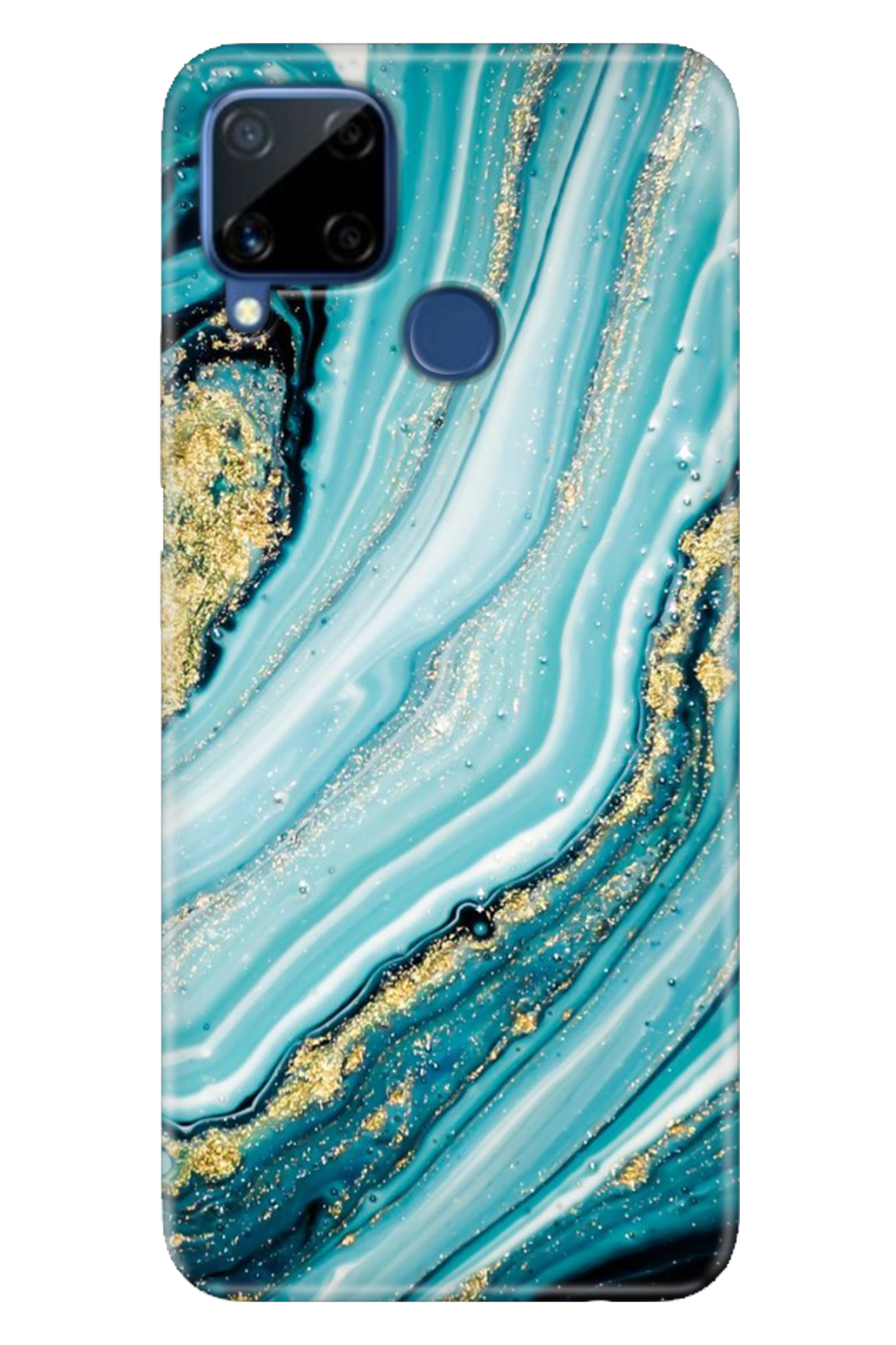 Realme C15 Sheath Patterned Silicone Color TPU UV Silvery Stone