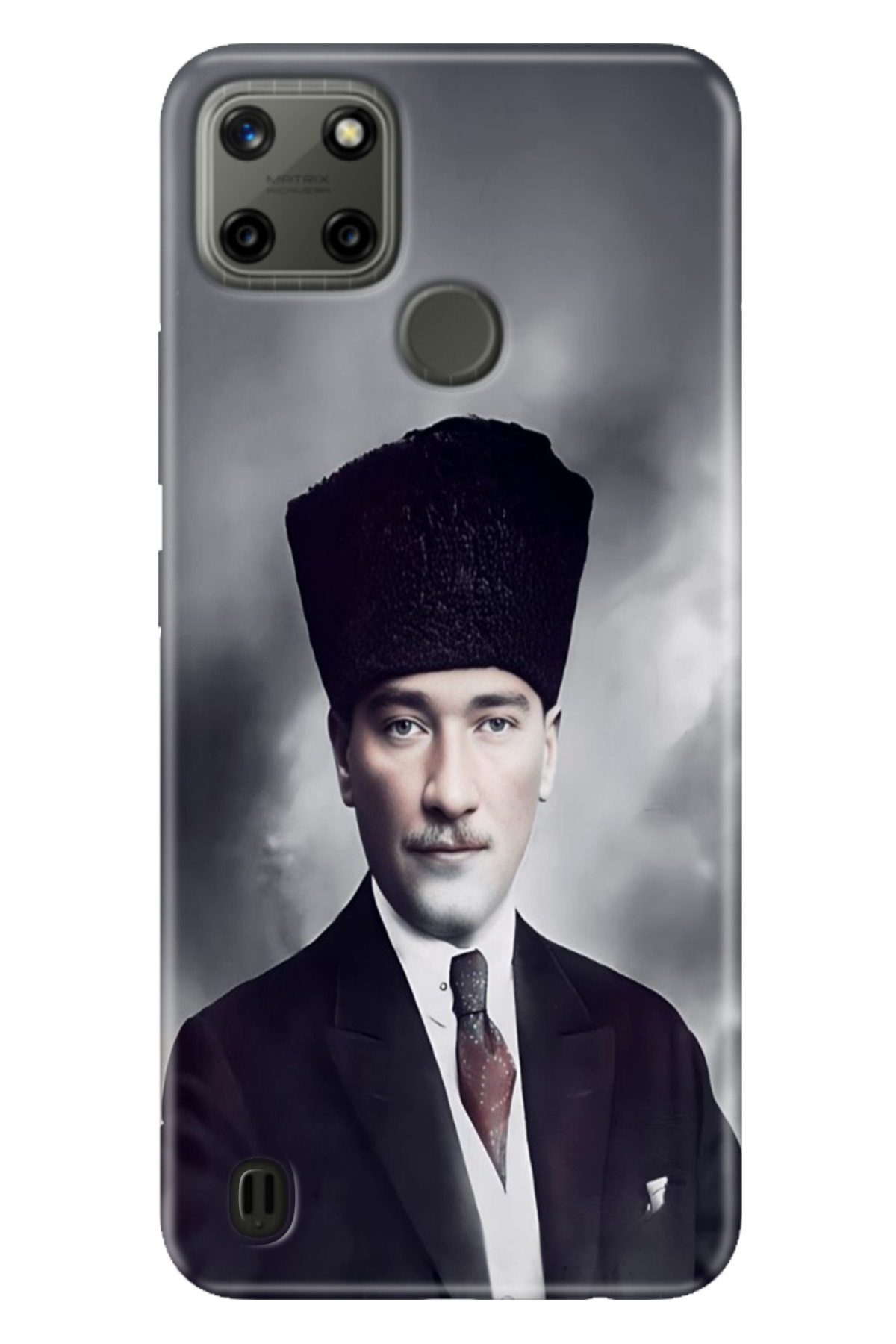 Realme C21Y - Realme C25Y Sheath Colorful TPU UV Printed Patterned Silicone Ataturk
