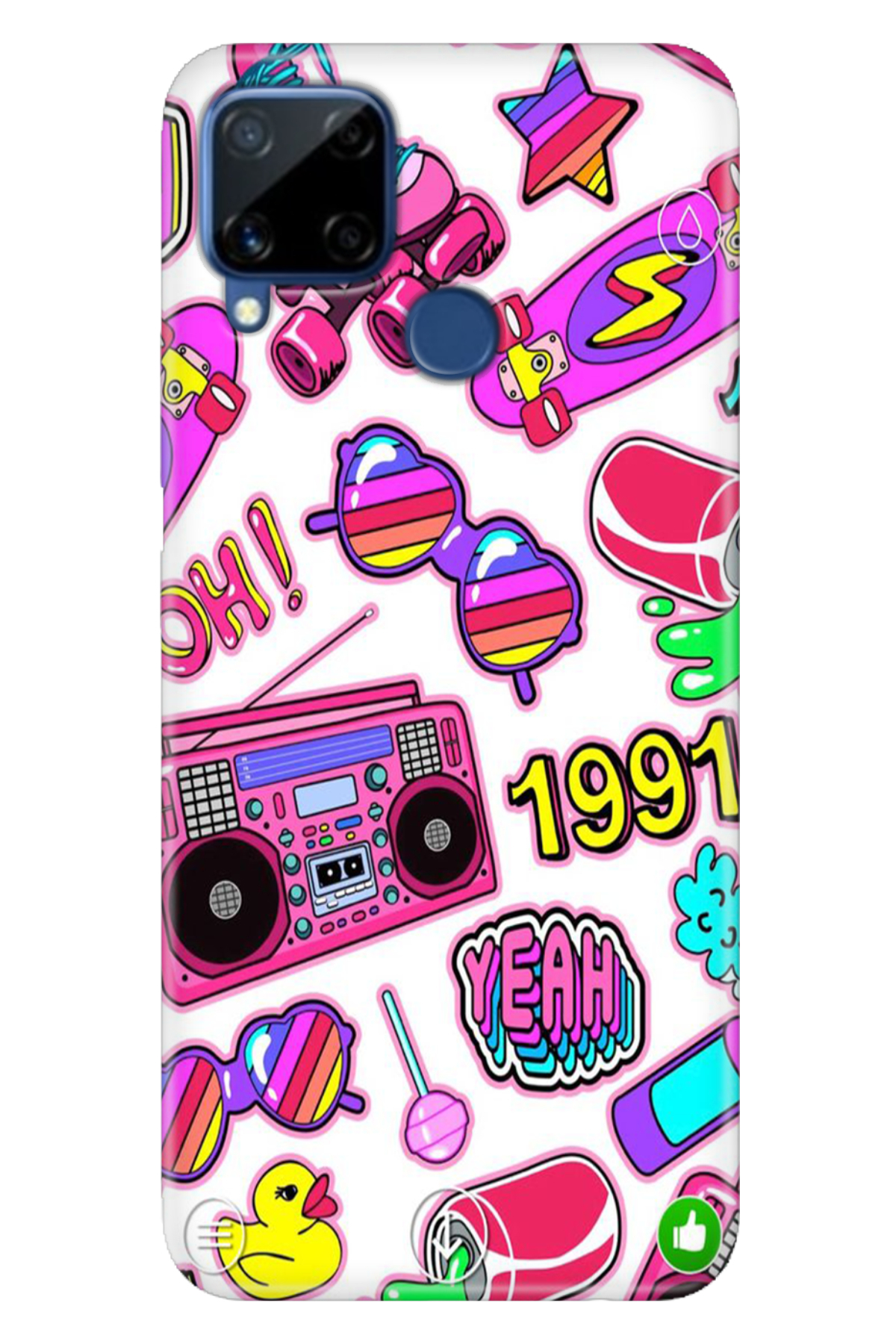 Realme C15 Sheath Patterned Silicone Color TPU UV 90s