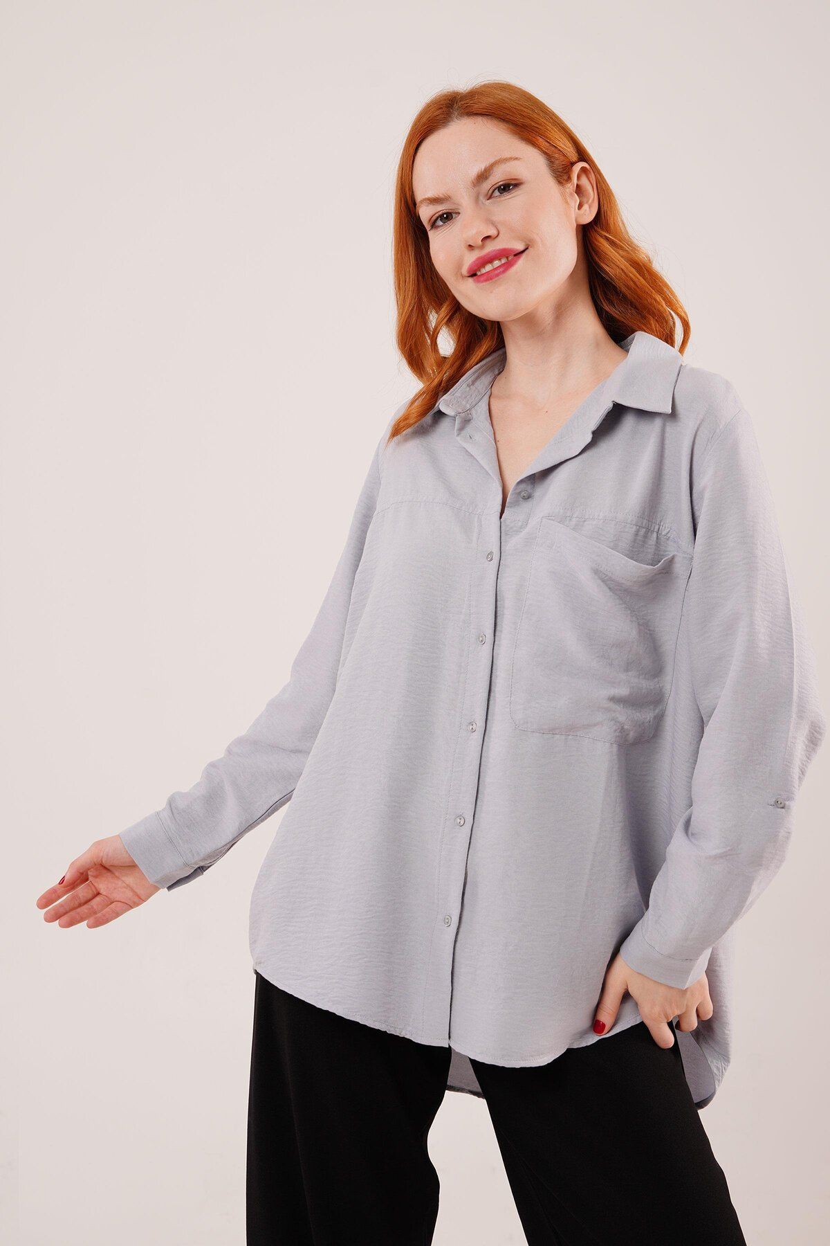 ARUZ MODA Salaş Kesim Cepli Grimelanj Gömlek
