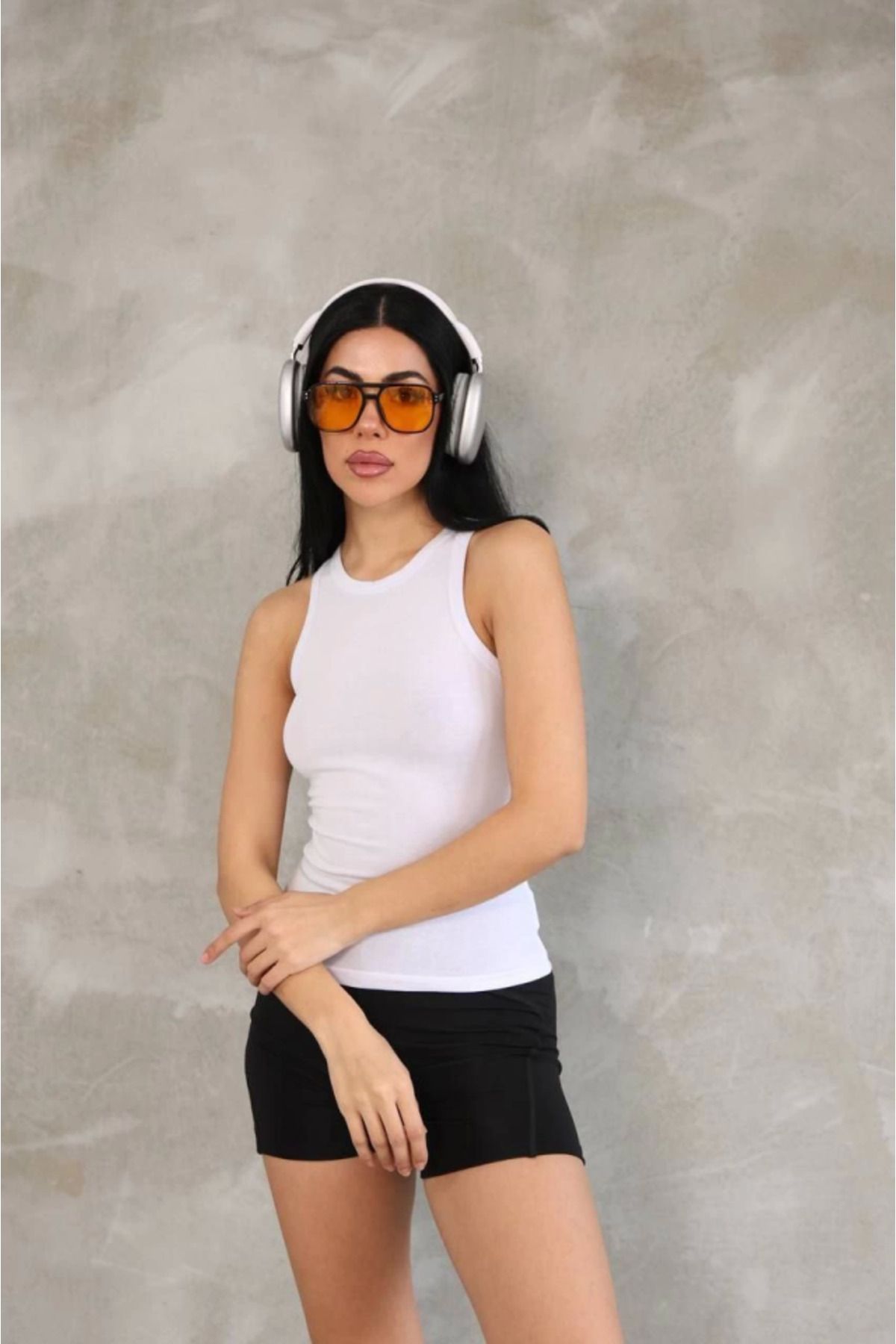 ARUZ MODA Kolsuz Badi Bluz - Beyaz