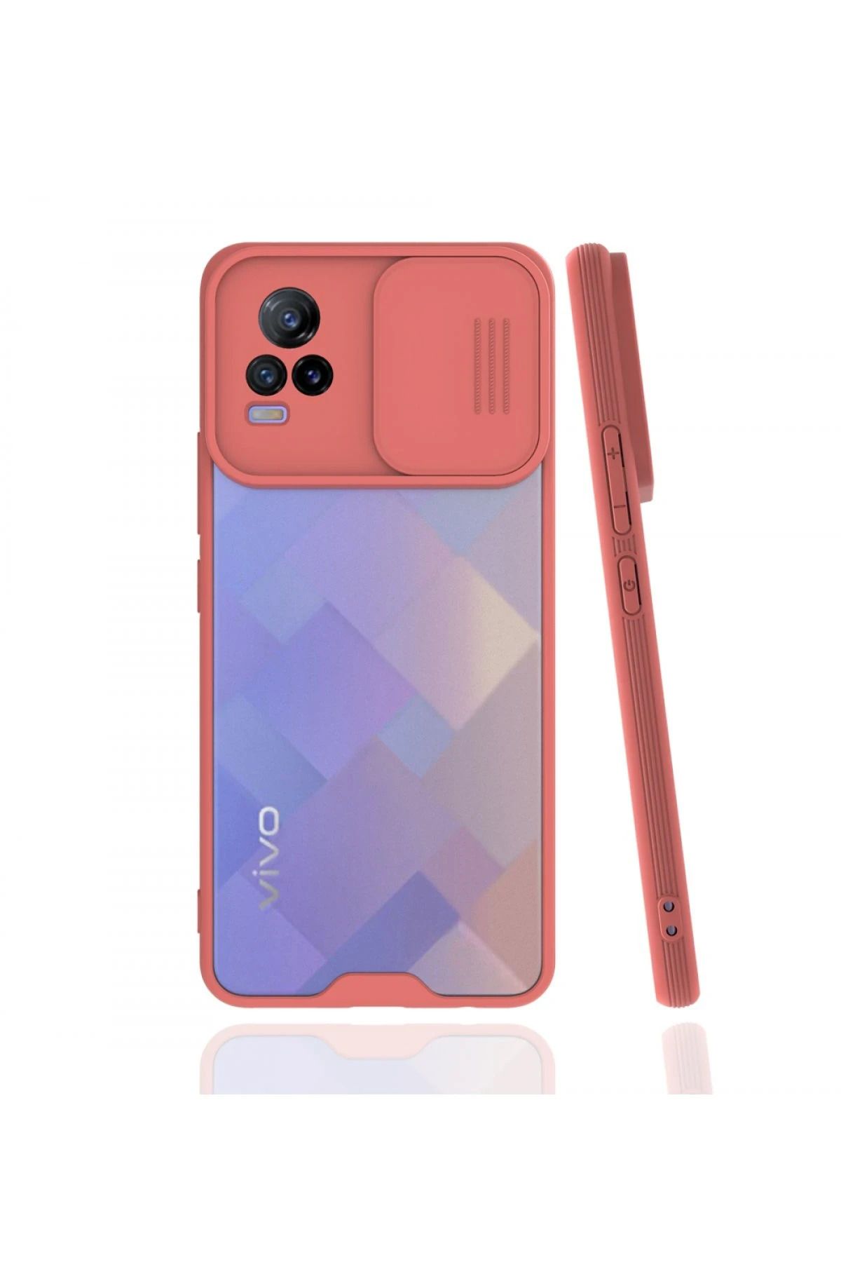 NewFace Vivo V21e Kılıf Platin Kamera Koruma Silikon - Pembe BSTMY