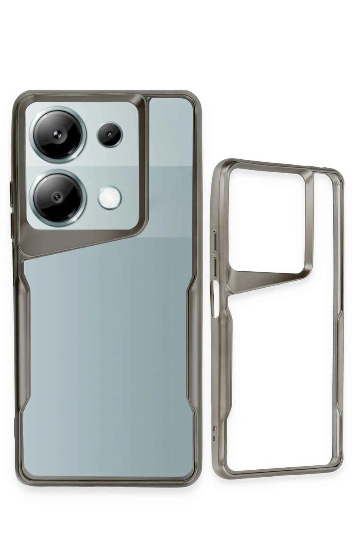 NewFace Xiaomi Redmi Note 13 Pro 4G Kılıf Boyi Silikon Kapak - Titan Gri GLSTD