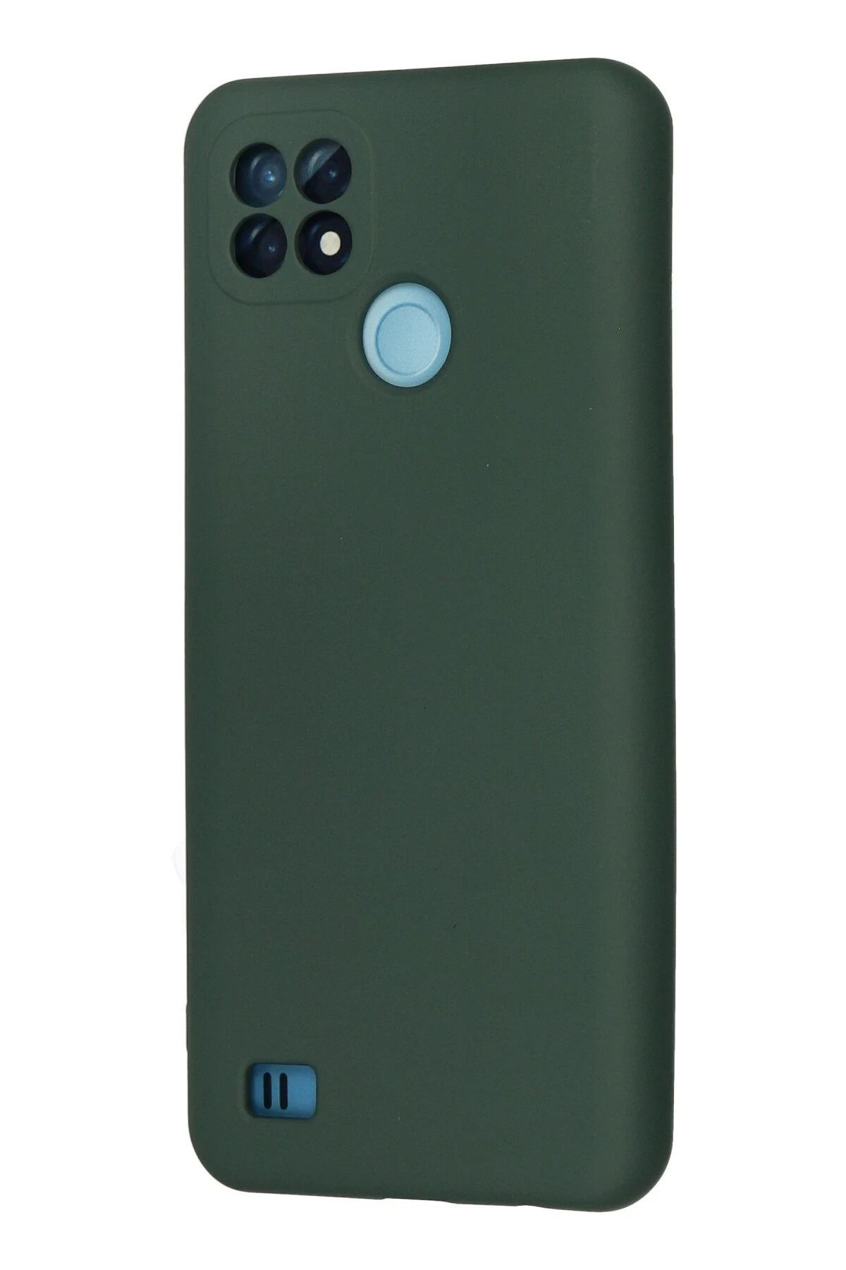 NewFace Realme C21 Kılıf Nano içi Kadife Silikon - Koyu Yeşil WLZOR