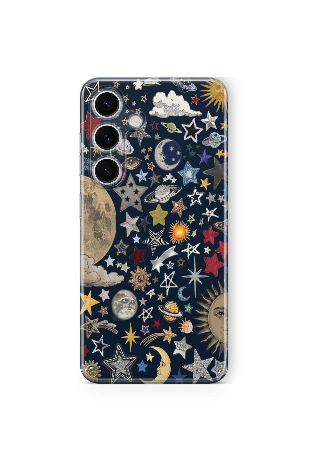 Space Star Samsung Galaxy A16 Uyumlu Gezegenler Tasarım Baskılı Şeffaf Kılıf