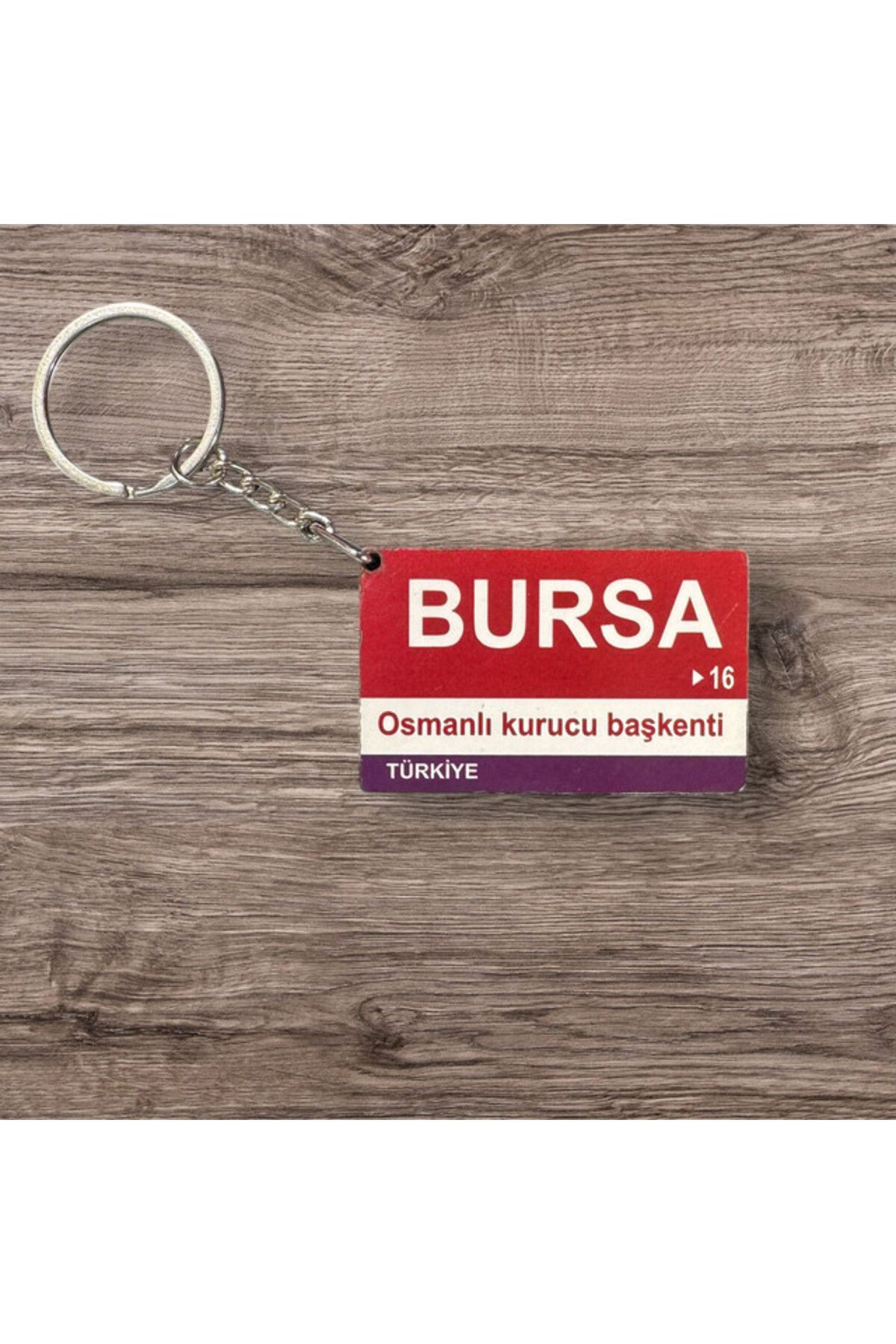 RoyalVance Bursa Ahşap Anahtarlık – İl ve Şehir Temalı Hediyelik