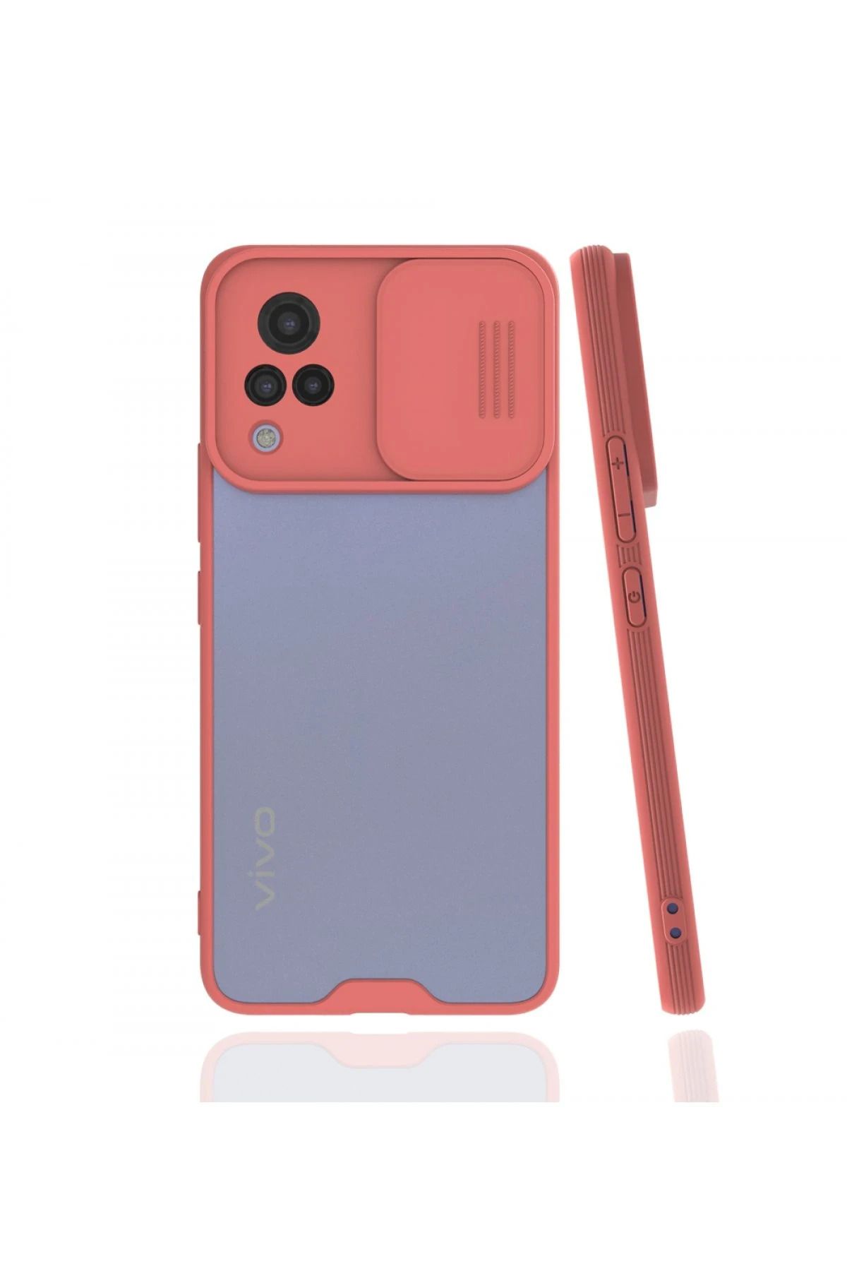 NewFace Vivo V21 Kılıf Platin Kamera Koruma Silikon - Pembe BSTMY