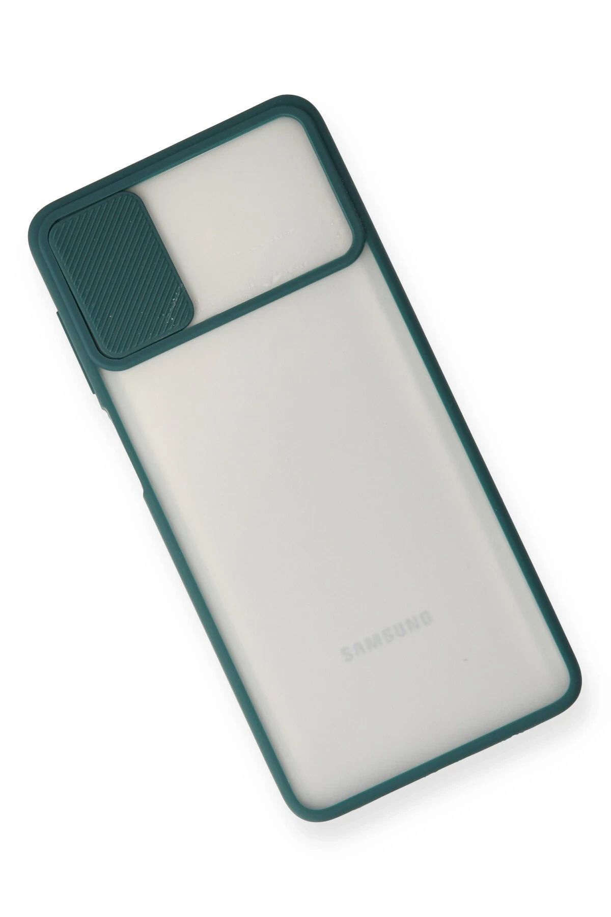 NewFace Samsung Galaxy M51 Kılıf Palm Buzlu Kamera Sürgülü Silikon - Yeşil FLKRY