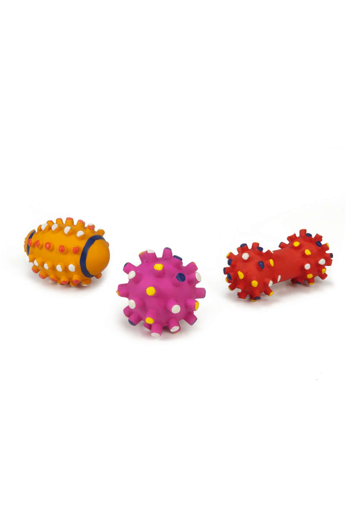 Beeztees Köpek Oyuncağı, Sesli, Top ve Dambıl, Lateks, Çeşitli Renklerde, 10,5cm GLSTD
