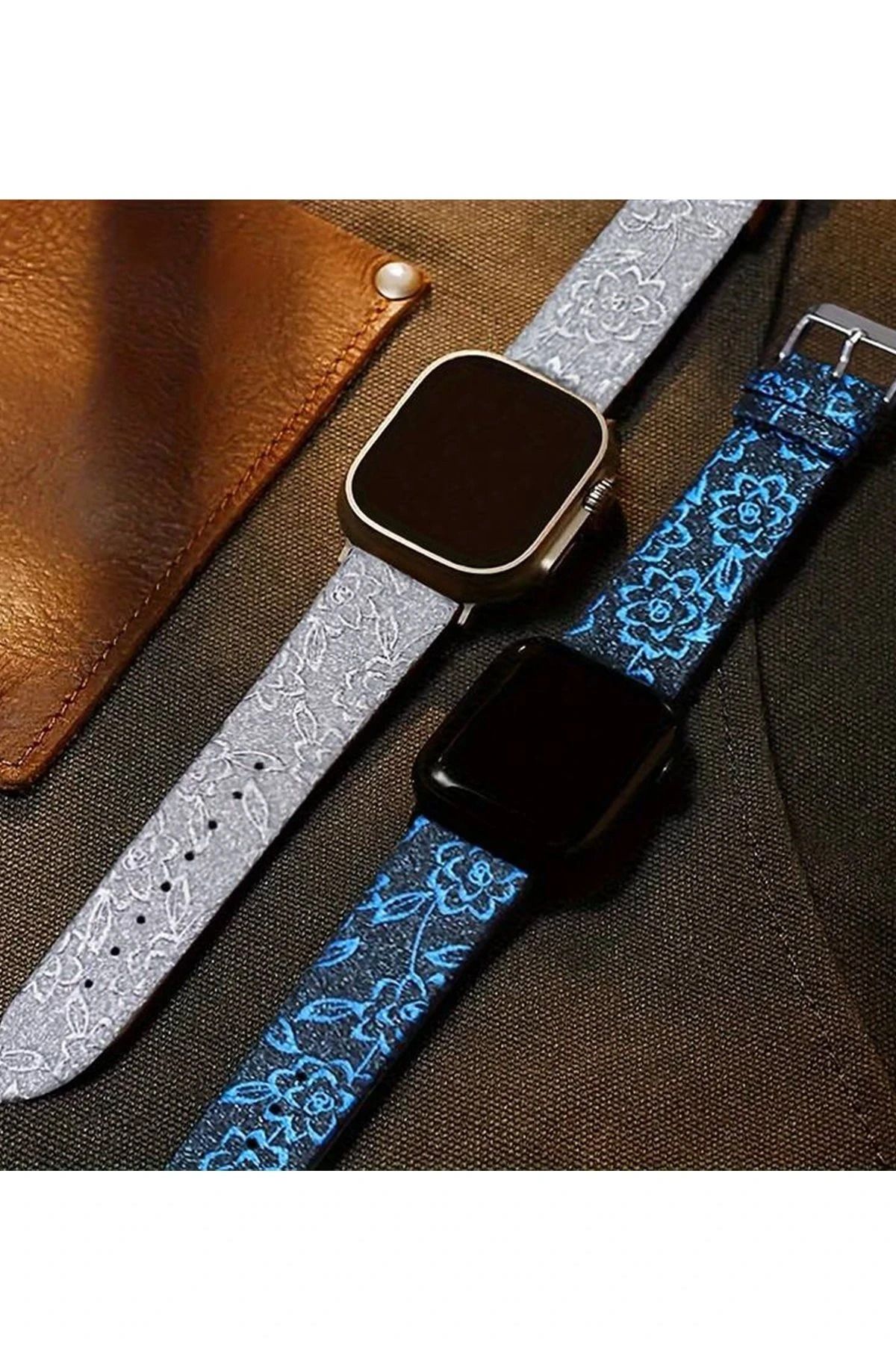 NewFace Apple Watch 42mm Creeper Desenli Kordon - Siyah BSTMY