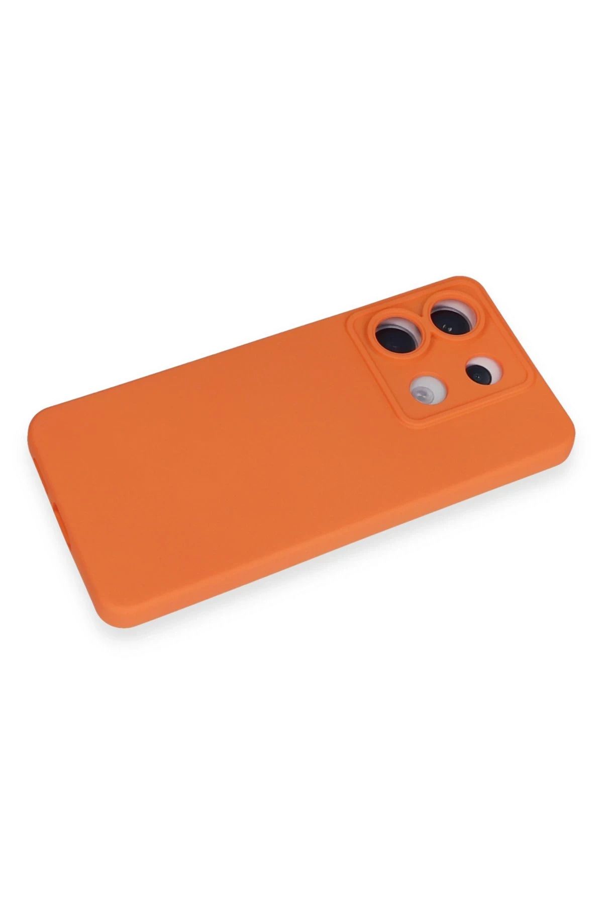NewFace Xiaomi Redmi Note 13 Pro 5G Uyumlu  Kılıf Nano içi Kadife Silikon - Turuncu BSTMY