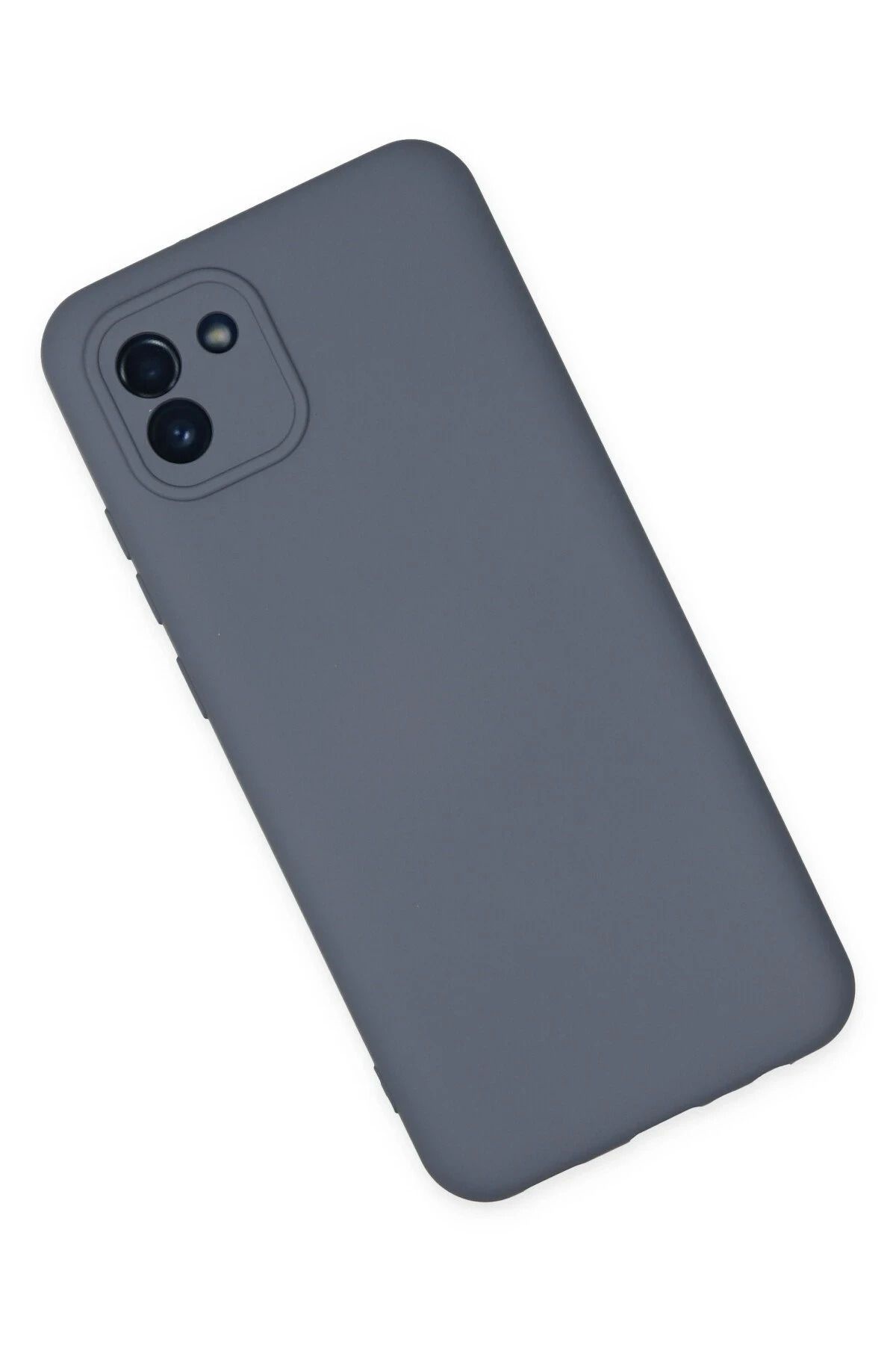 NewFace Galaxy A03 Uyumlu  Kılıf Nano içi Kadife Silikon - Gri SVLRS