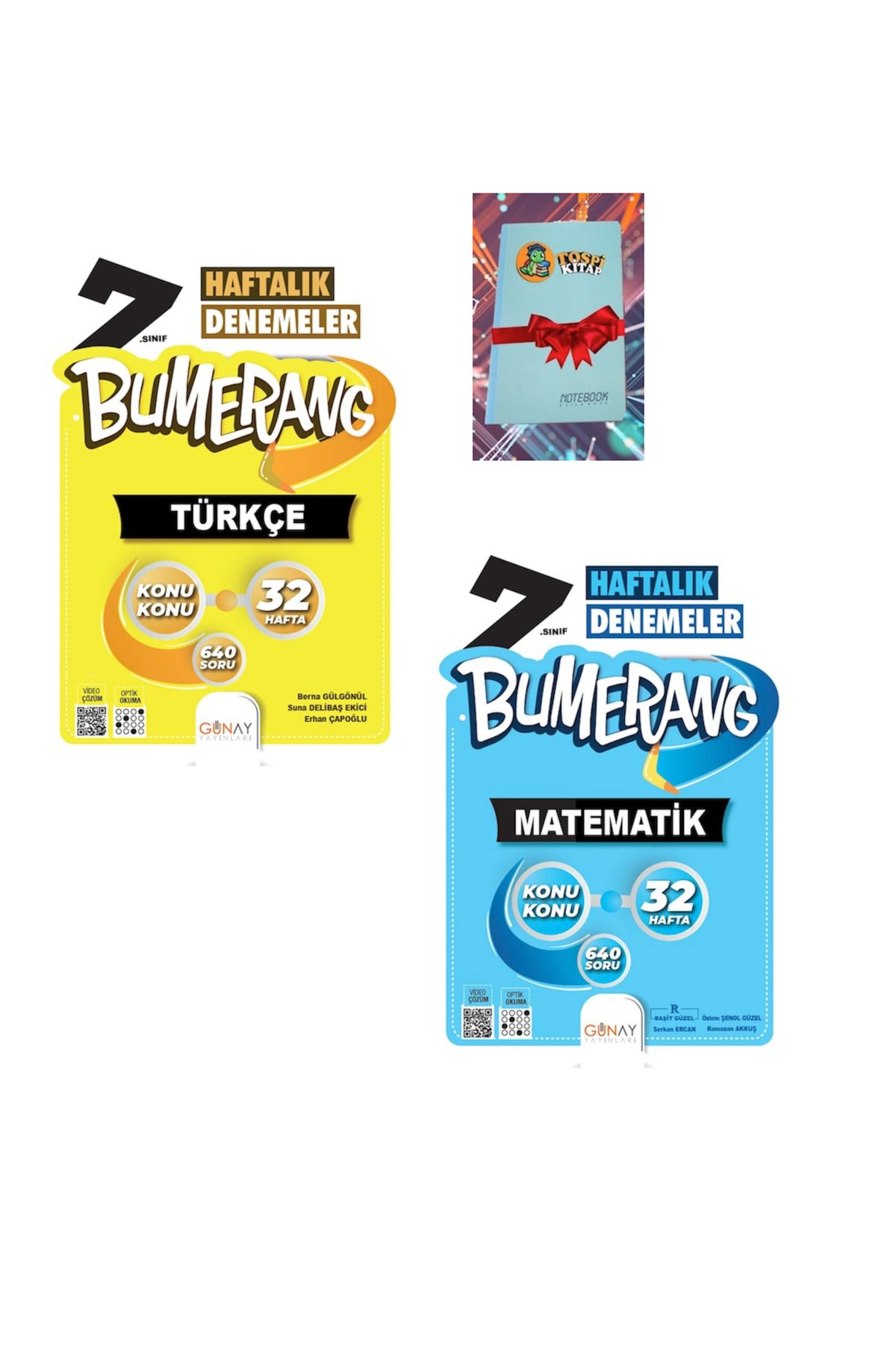 Günay Yayınları Bumerang 32 Haftalık TÜRKÇE +MATEMATİK Denemeleri (NOT DEFTERİ HEDİYE)