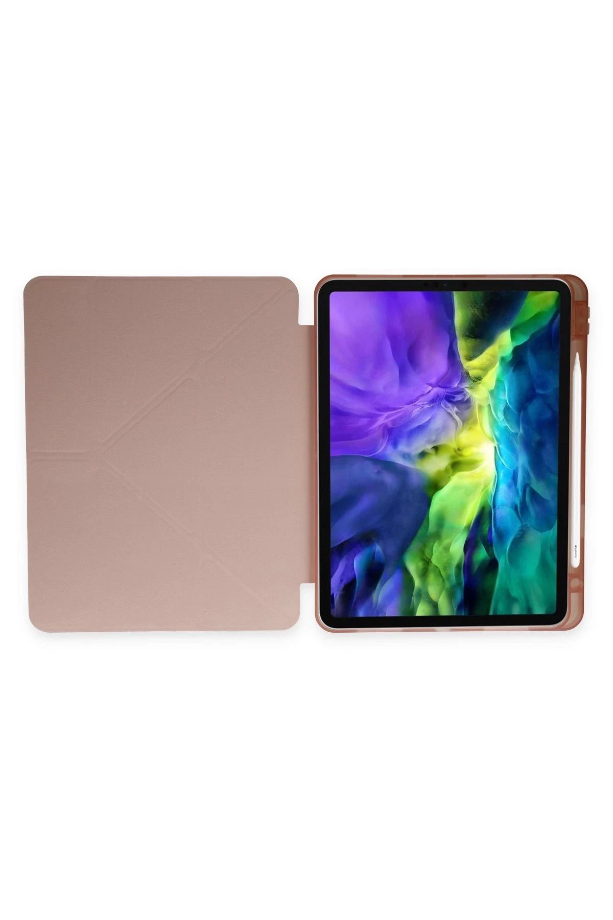 NewFace iPad Air 4 10.9 Kılıf Kalemlikli Mars Tablet Kılıfı - Rose Gold BSTMY