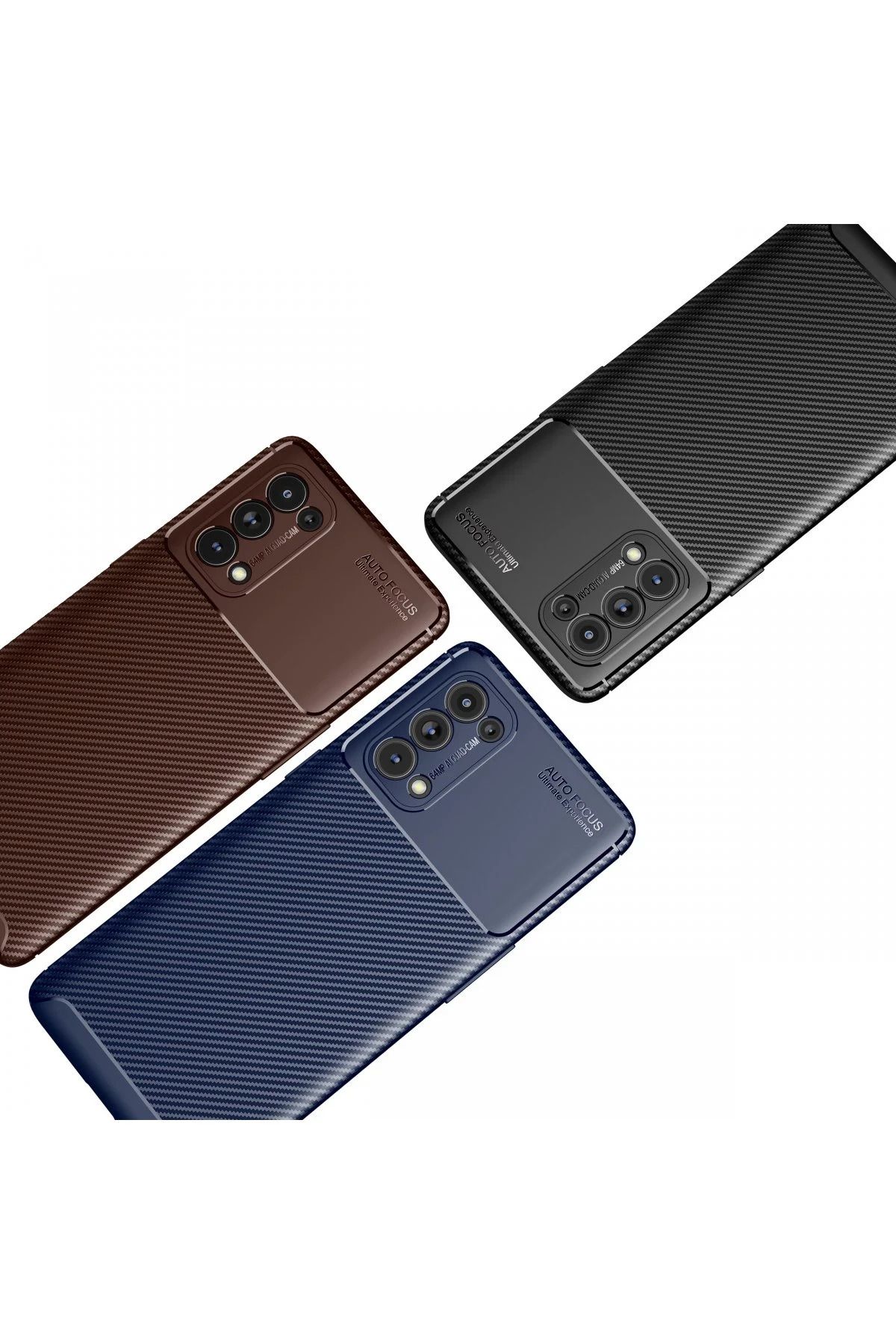 NewFace Reno 5 Pro Kılıf Auto Focus Karbon Kapak - Siyah ZRNET
