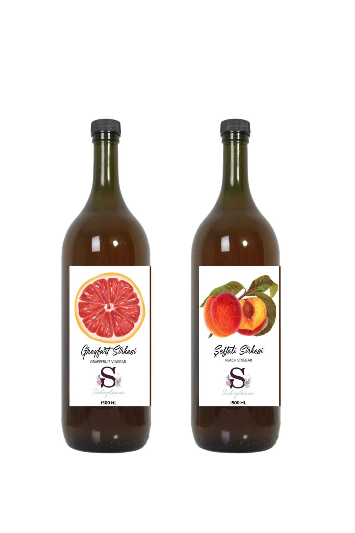 Süheylaana Doğal Greyfurt Sirkesi 1500 Ml - Doğal Şeftali Sirkesi 1500 Ml