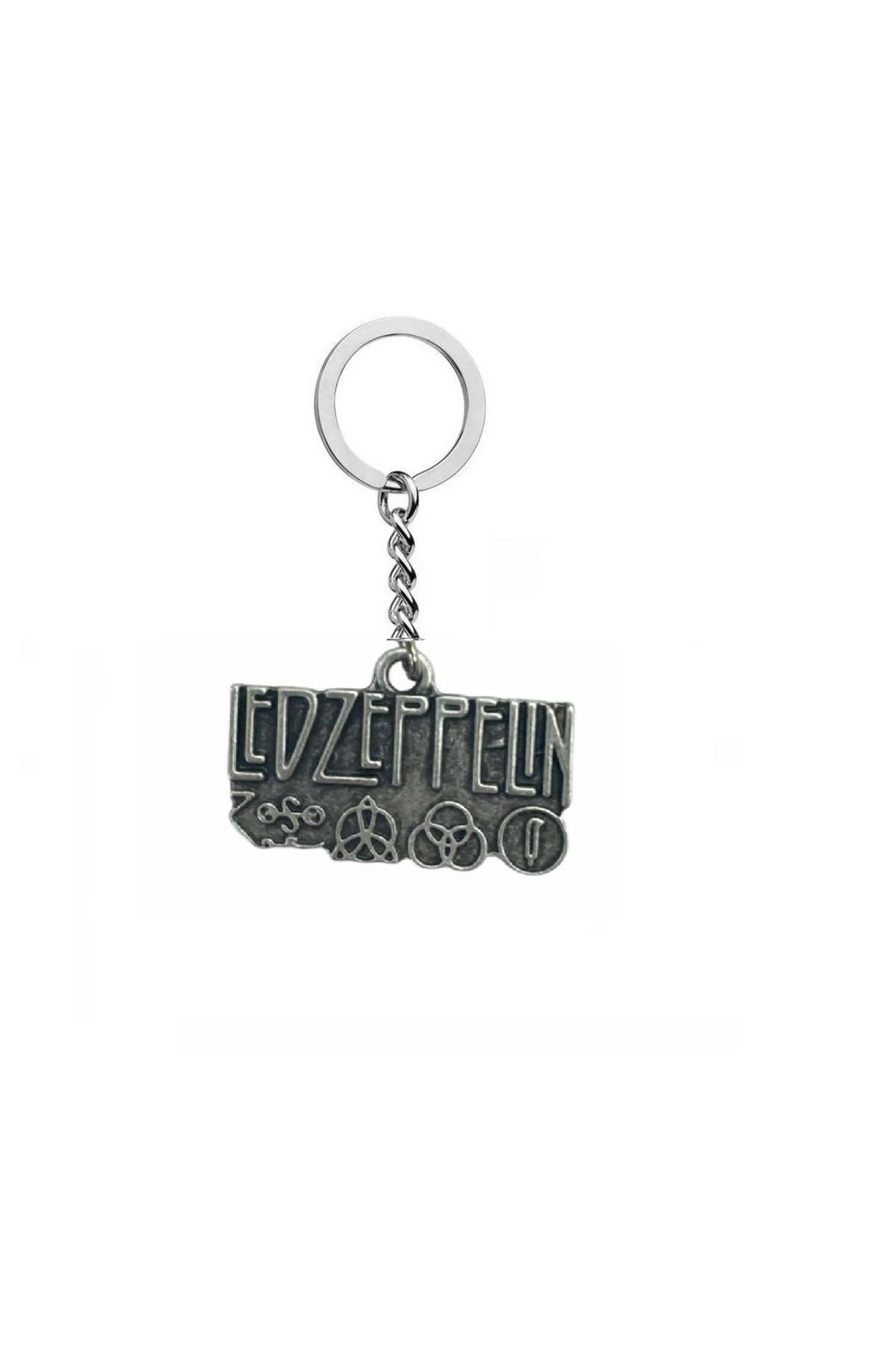 Herşey Nota Led Zeppelin Anahtarlık veya Çanta Süsü Metal Rock Müzik Grubu Logolu Unisex Aksesuar