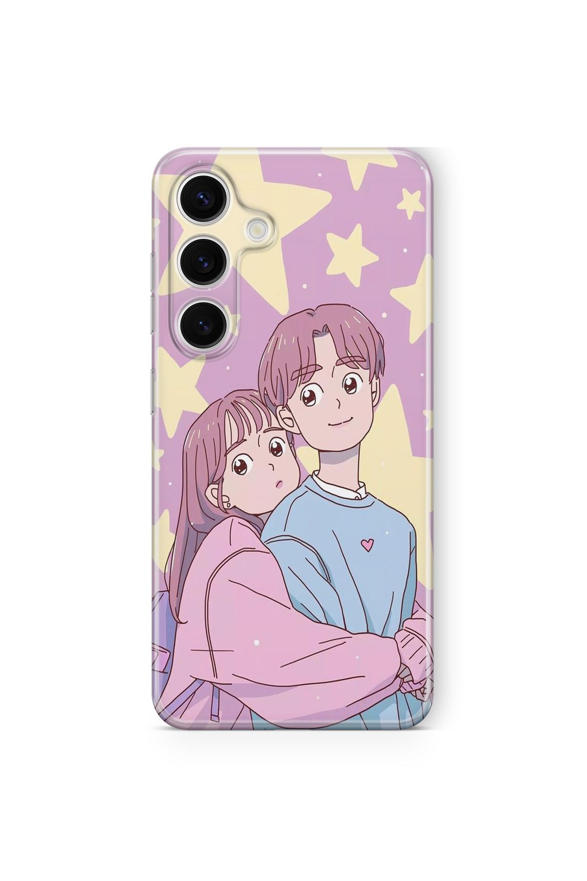 Space Star Samsung Galaxy A16 Uyumlu Cute Couple Tasarım Baskılı Şeffaf Kılıf