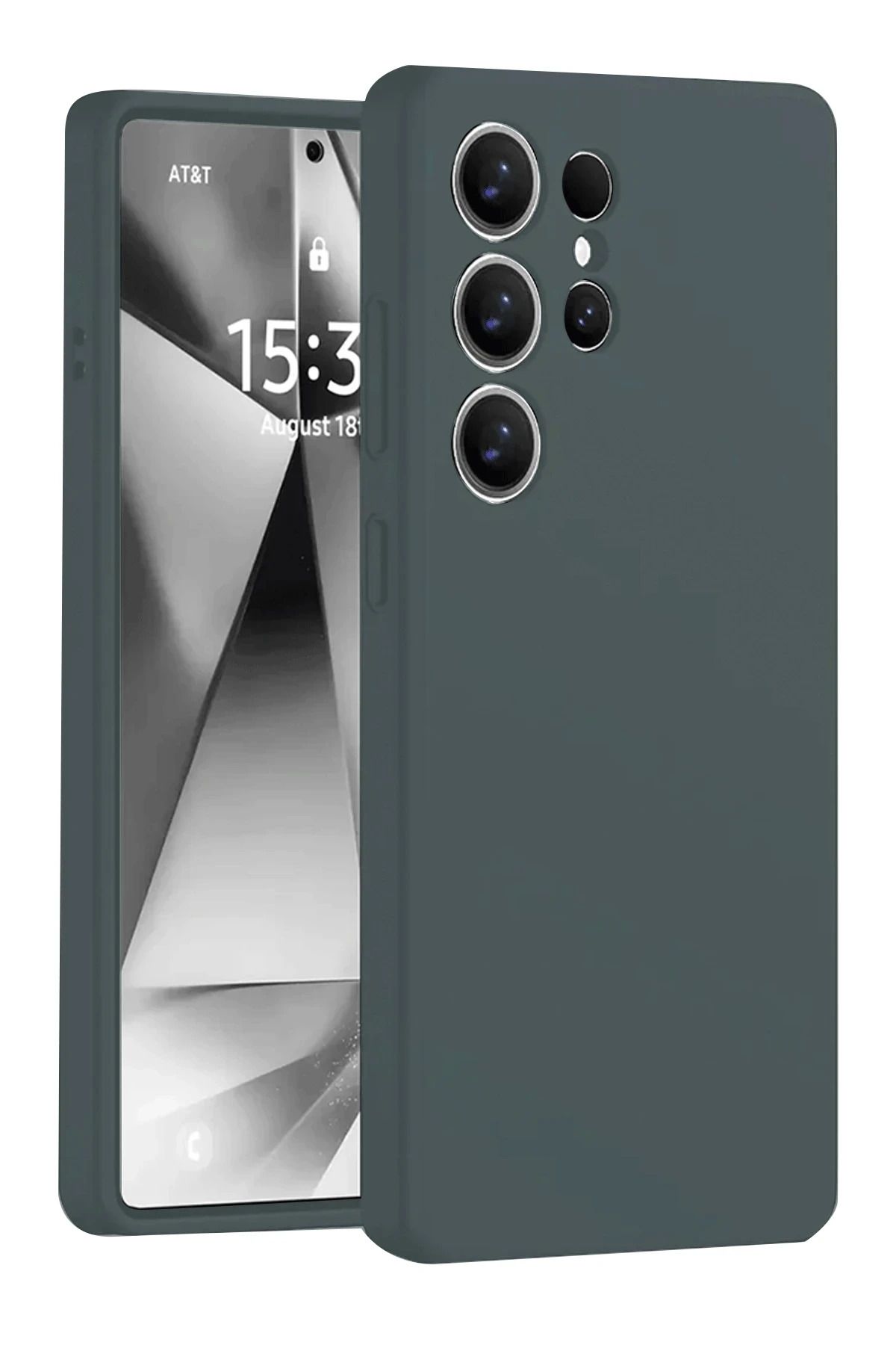 NewFace Galaxy S25 Ultra uyumlu Kılıf Nano içi Kadife Silikon - Koyu Yeşil BSTMY