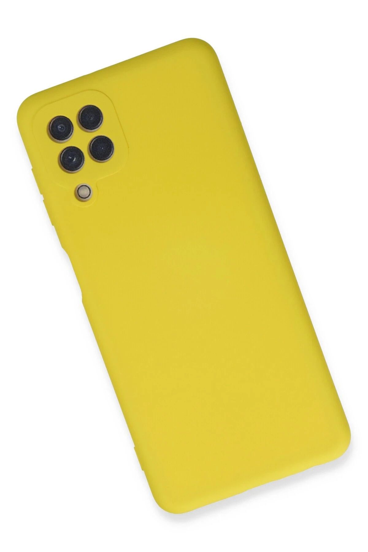 NewFace Galaxy A22 Kılıf Nano içi Kadife Silikon - Sarı